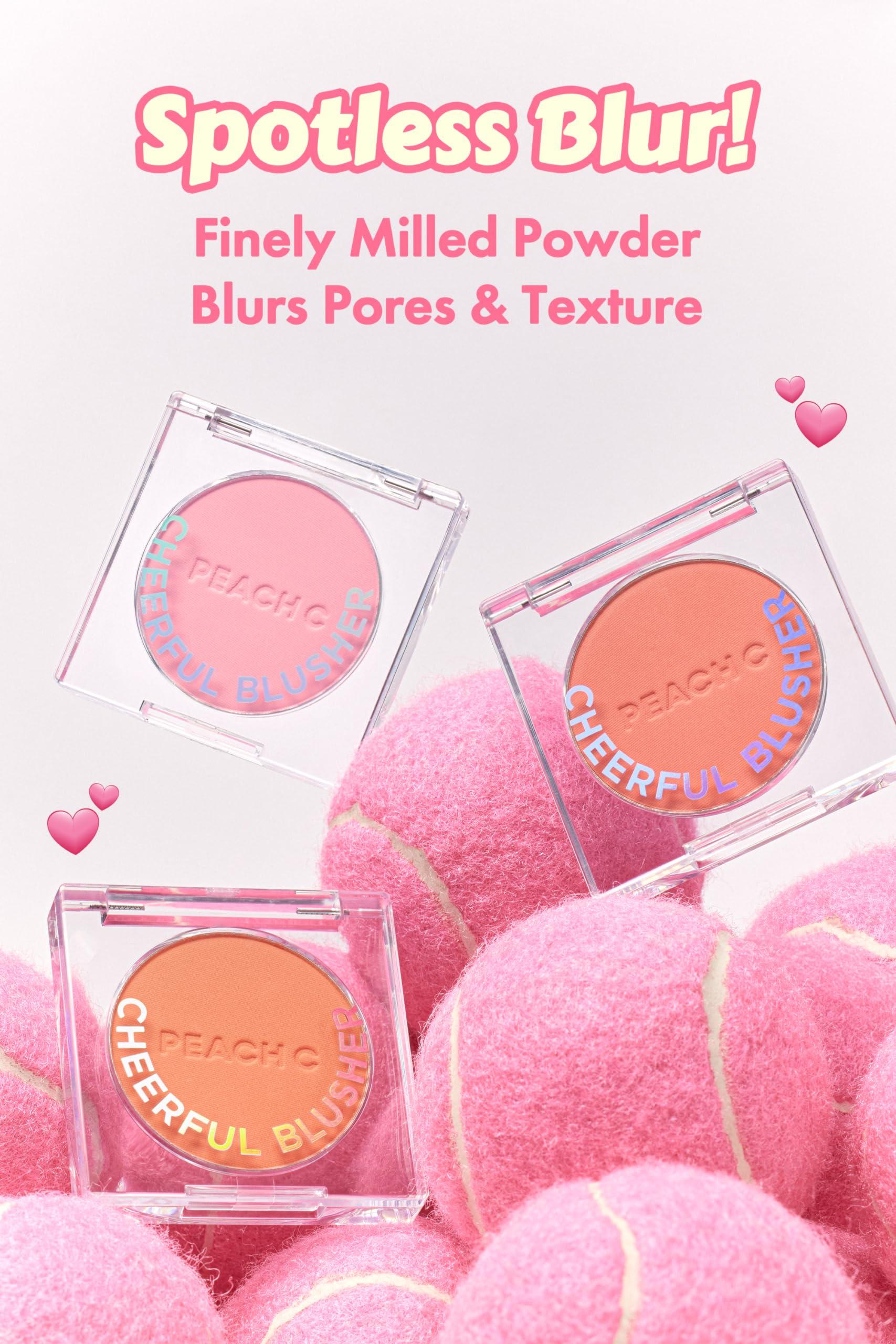 Peach C PEACH C Cheerful Blusher | Real Orange Blush for Cheeks Powder Makeup | Korean Makeup Creamy Blush Powder | Fine Pigmented Blush | Powder Compact Make Up Blush 0.14 Oz. (04 Carrotful)