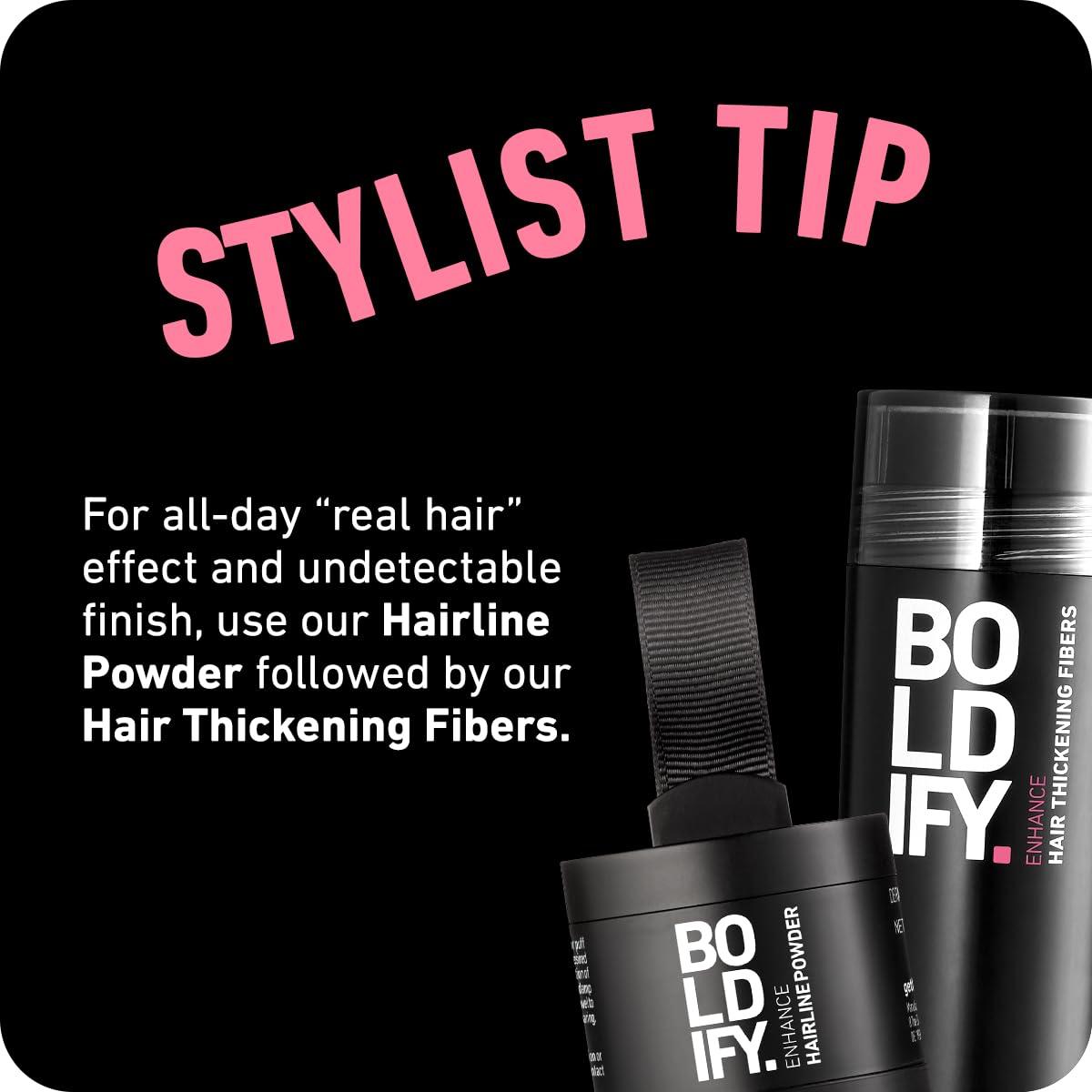 Boldify Hairline Powder (Dark Blonde) + Shampoo: Boldify Bundle: Root Touchup Hair Loss Powder and Natural Volumizing Shampoo for Fine Hair.