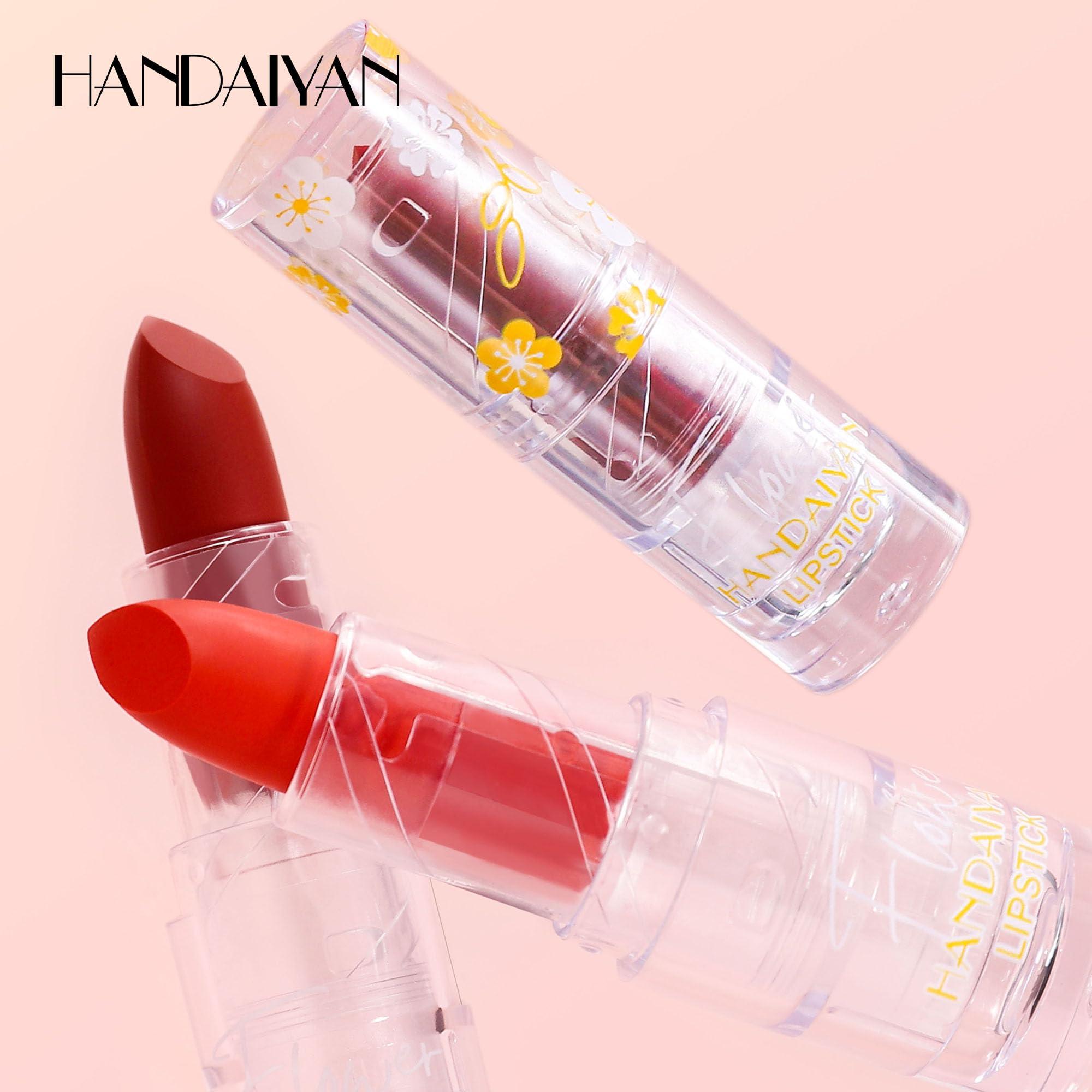 DLZZRS DLZZRS Flower Matte Lipstick, Moisturize Long Lasting Lock in Color Velvet Matte Lipstick, Waterproof Non-Stick Cup Premium Matte Lipstick for Women Girls(#09)