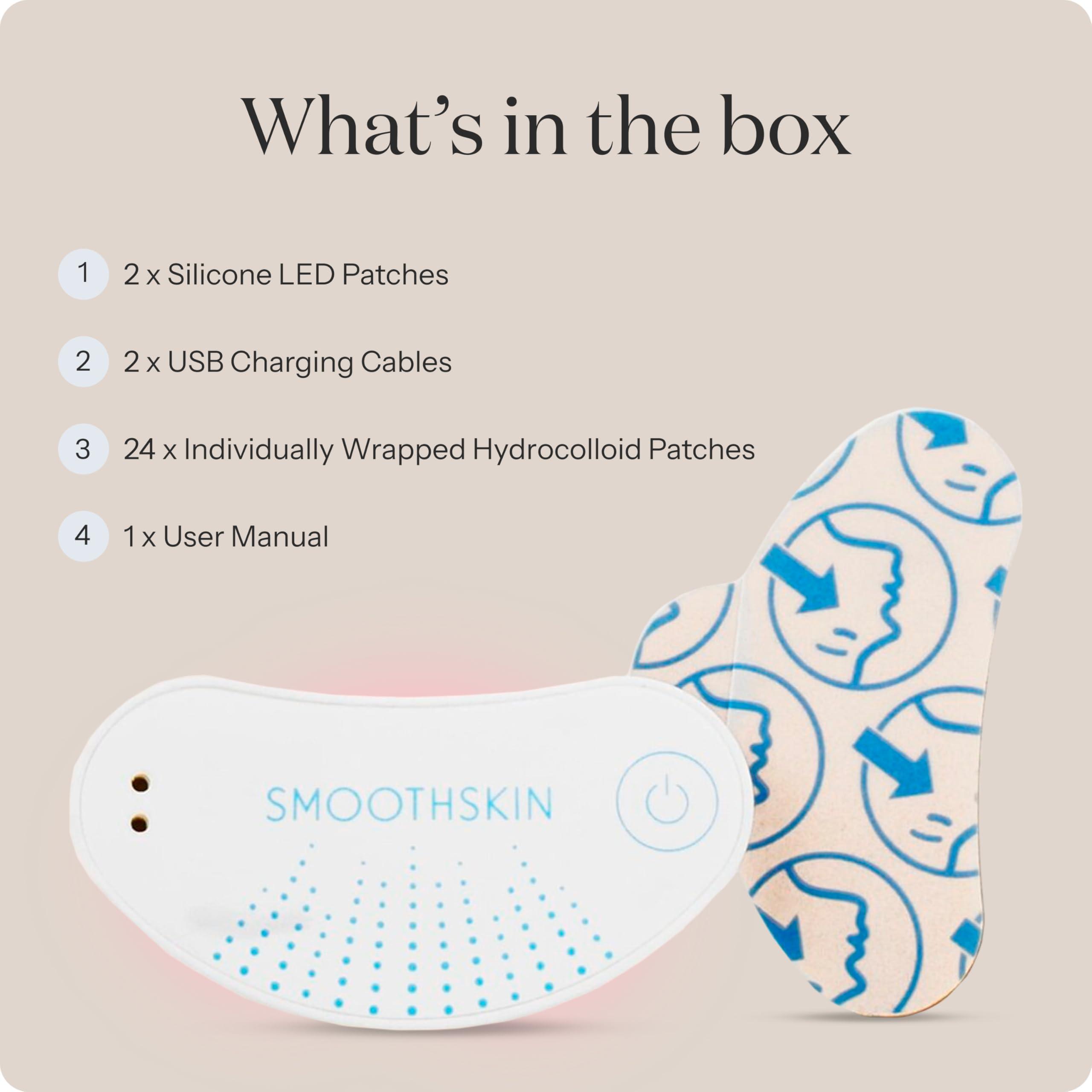 SMOOTHSKIN SmoothSkin Under-Eye Red Light Therapy Device, LED Eye Patches with 24 Hydrocolloids, for Dark Circles, Wrinkles & Puffiness