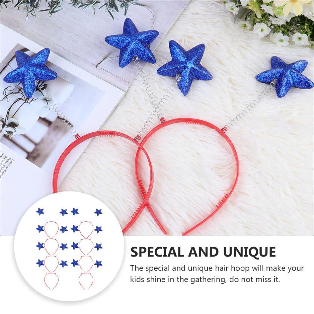 Lurrose Lurrose 8pcs Star Head Boppers Martian Headband Alien Antenna Headband Star Headband Novelty Headbands (Blue)