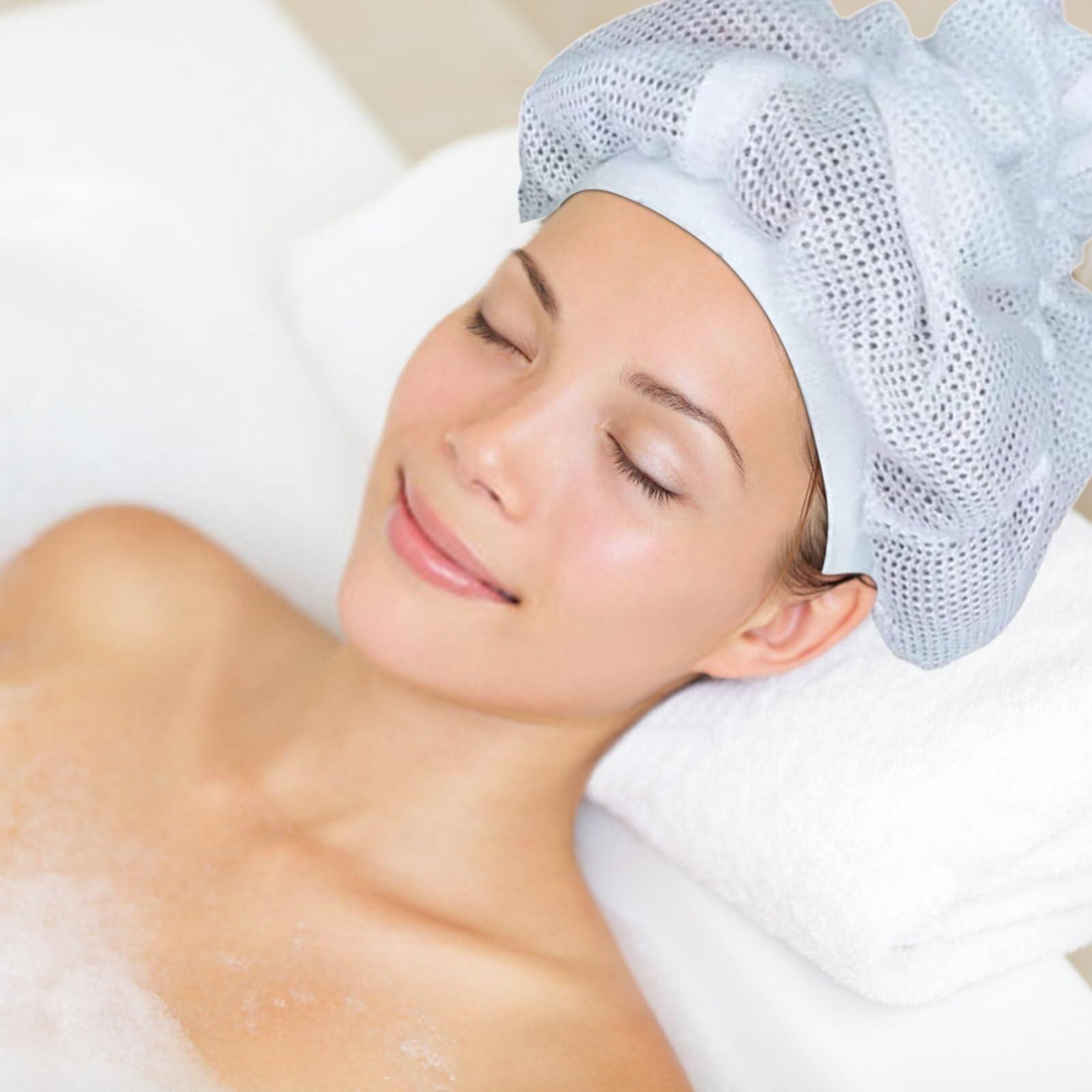 bacion Net Plopping Cap for Drying Curly Hair, Net Plopping Bonnet Hair Drying Hoods with Drawstring, Adjustable Net Plopping Bonnet Diffuser Cap for Drying Curly Hair Net Plopping 1set QJ-1018 (Color : 5pc