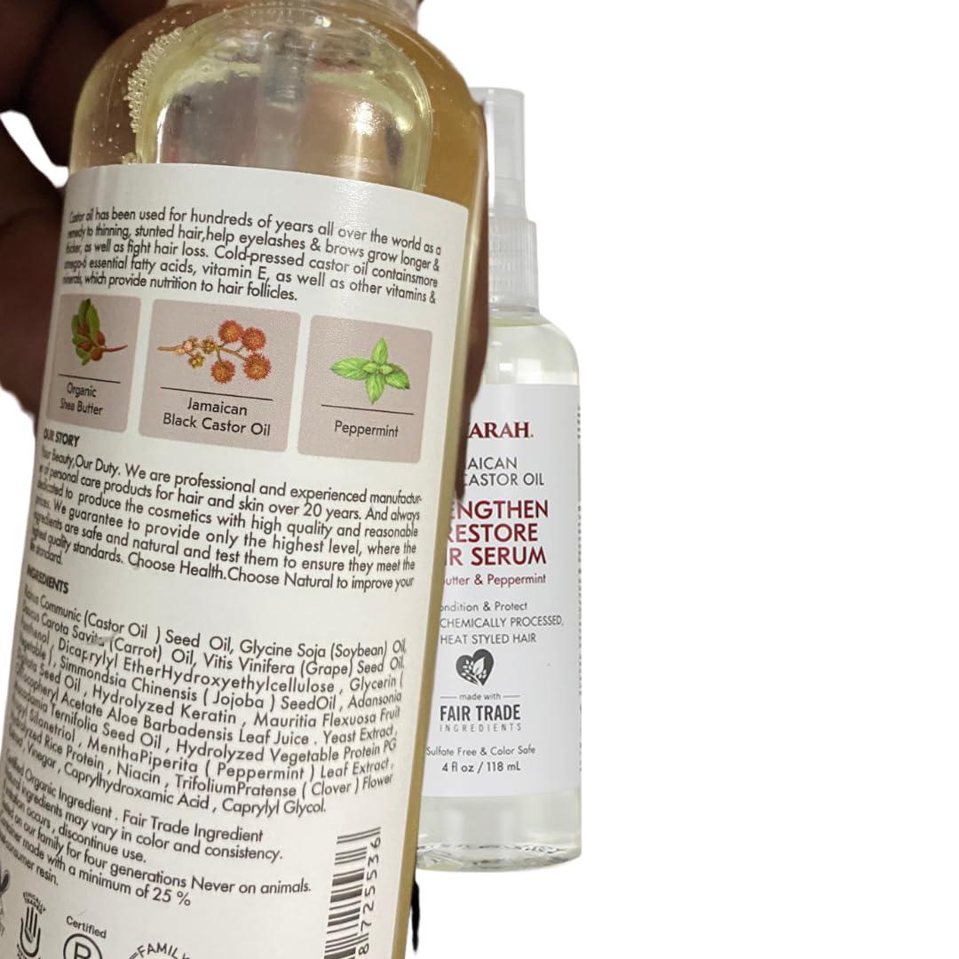 OLAZARAH Jamaican Black Castor Oil Strengthen & Restore Deep Hair Conditioner & Restore Hair Serum (Set) - for Damaged Hair, Detangling, Hair Growth, and Softening, 13 Fl. oz.