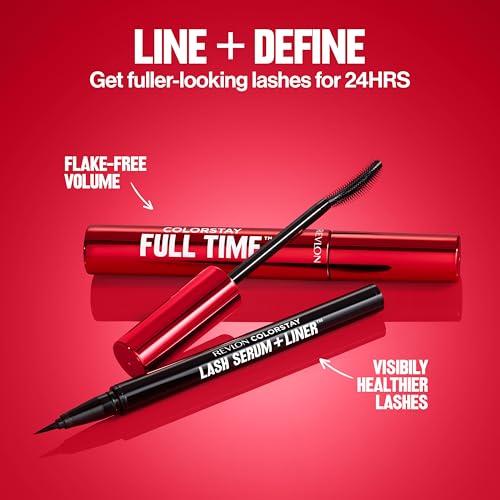 REVLON REVLON ColorStay Lash Serum + Liner, Waterproof Eyeliner, Valentine\'s Day Makeup Gifts for Women, Healthier Looking Eyelashes, Smudge-Proof Flexible Brush Tip, 001 Blackest Black