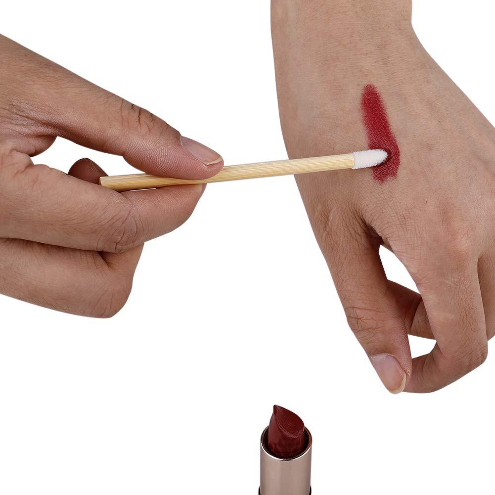 GWOKWAI GWOKWAI 100pcs Disposable Makeup Applicators Lipstick Applicators, Eco-friendly Applicator Lip Gloss Wand with Bamboo Stick Handle Lip Brushes for Lip Extension Application Makeup Kits