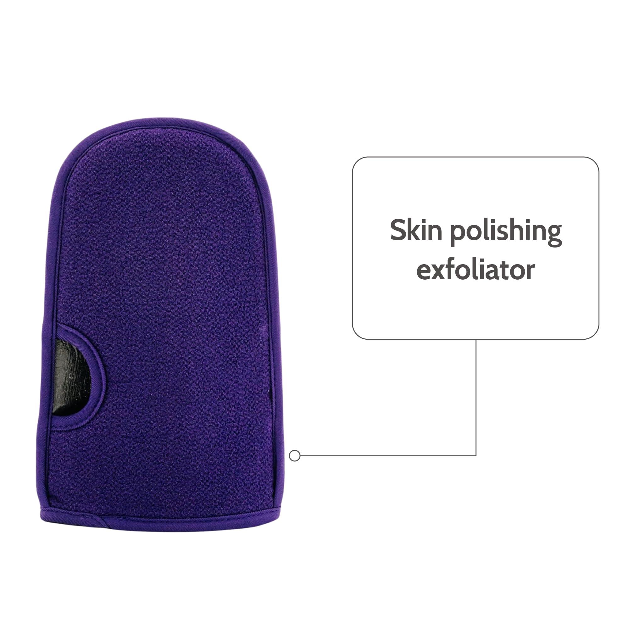 Fake Bake Fake Bake In The Buff Exfoliating Mitt - Washable Reusable Self Tanner Lotion, Spray or Foam Prep Glove for Buffed Tan-Ready Skin - Dead Skin Remover, Buffer, Smoother - 1 Professional Mitt