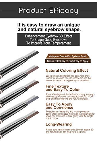 BZMC BZMC Eyebrow pencil 2in1, waterproof and anti-halo eyebrow pencil with eyebrow brush (Black)