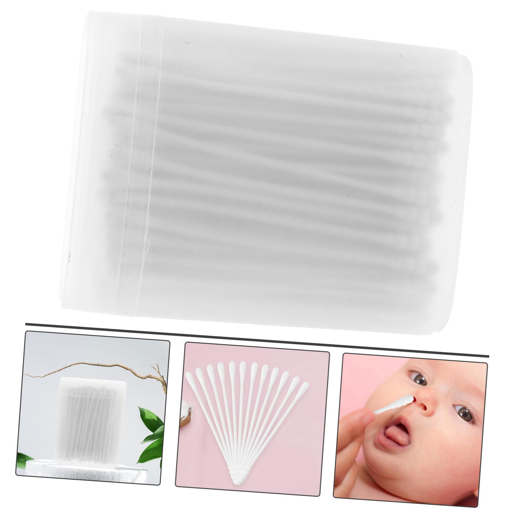 Beatifufu Beatifufu 600 Pcs Care Buds Swabs Organic Cotton Balls Earbuds Cotton Swabs for Amaz on Organic Cotton Pads Ear Swabs Buds Swabs with 2 Different Heads Amezon White