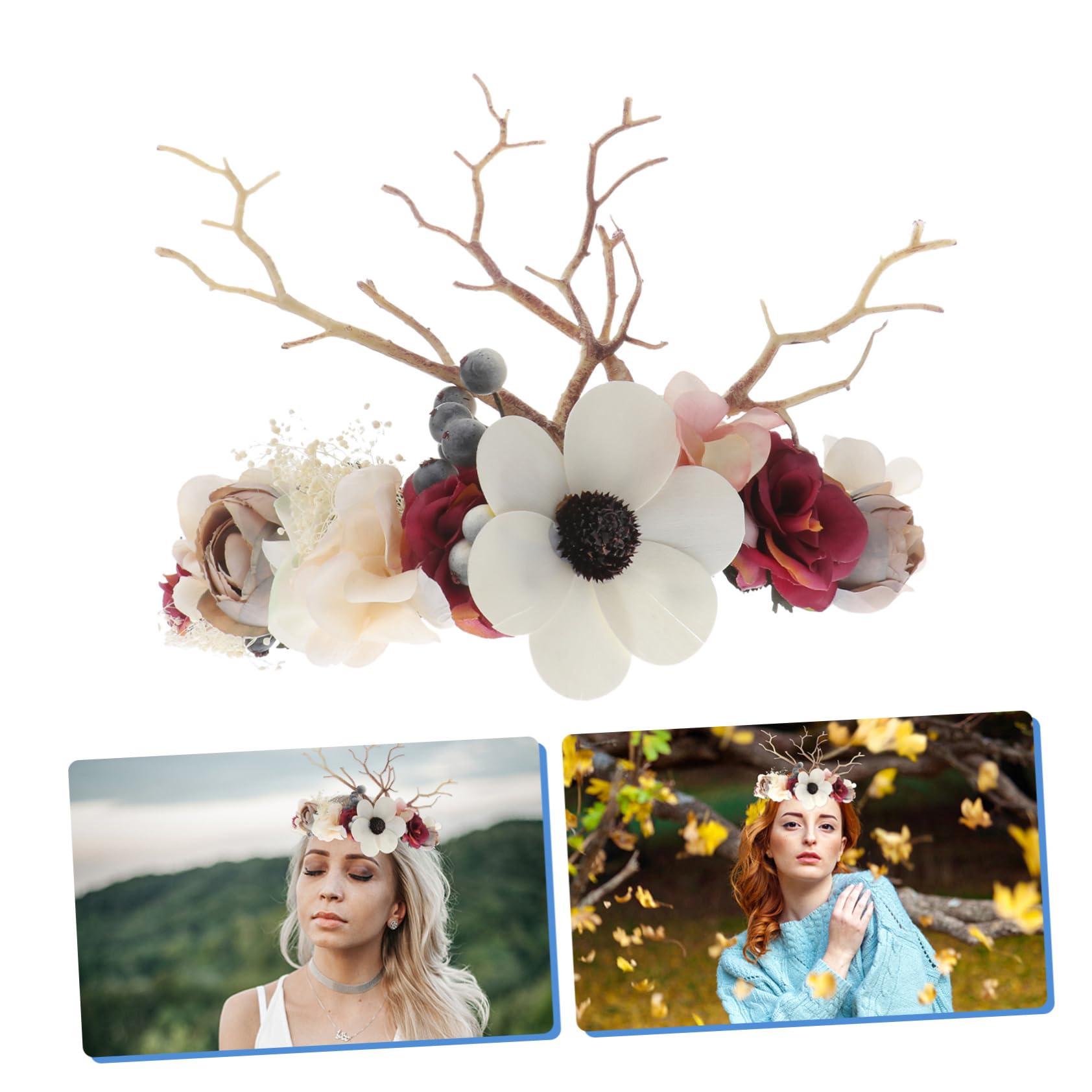 waenhasd waenhasd Flower Head Wreath Flower Headband Floral Headpiece Flower Crown Flower Headwear/1150, 21213