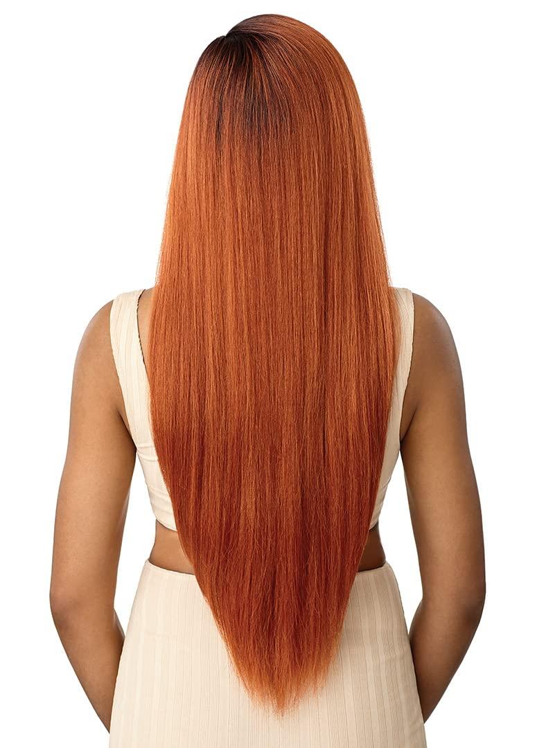 Outre Outre Lace Front Wig Natural Yaki 30\" (DR2-GOLDEN BALAYAGE)
