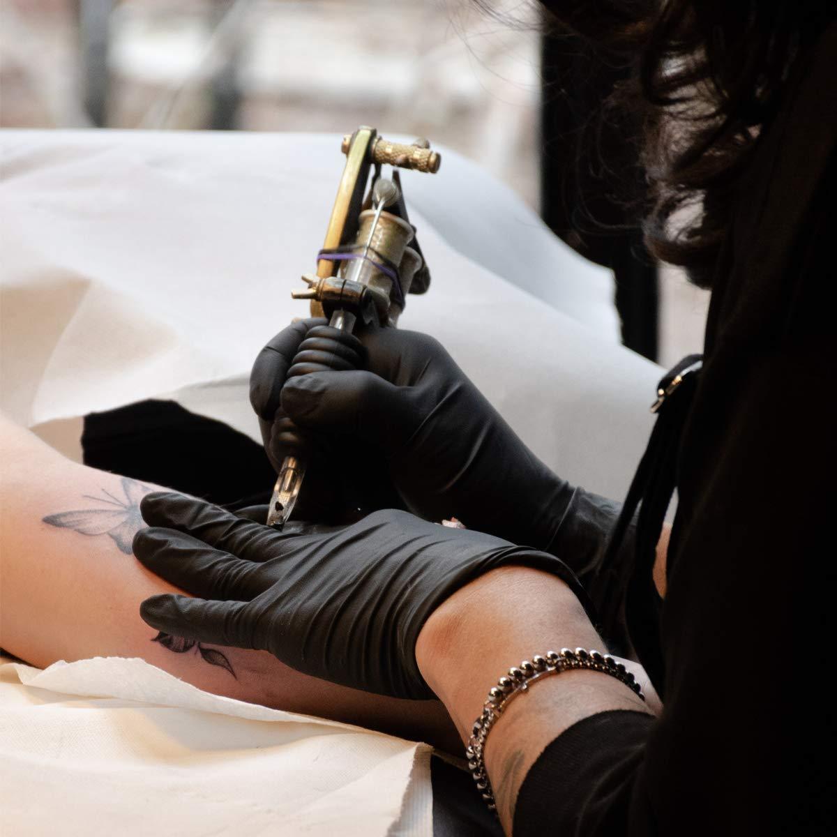 Yebeauty Yebeauty Hair Dye Gloves, Hair Salon Gloves Hair Dyeing Latex Gloves for Hair Colouring Reusable Non-slip Gloves, 4 Pairs, Large (Black)