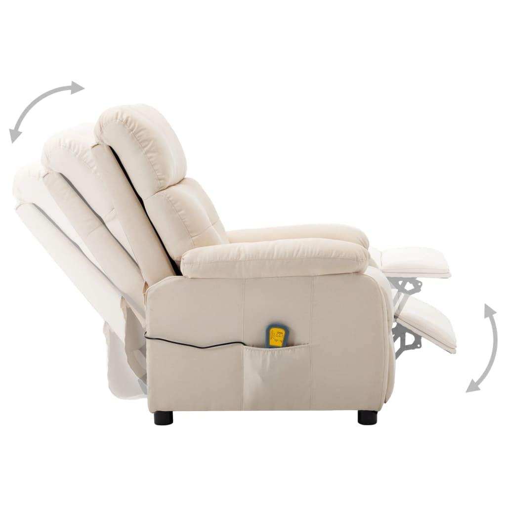 WEHUOSIF Massage Recliner Chair,Reading Chairs Adults,Portable Massage Chair,Massage Office Chair,Rv Chairs Recliners,with 6 Levels Massage Programs,for Living Room, Bedroom, or Office,Cream Fabric