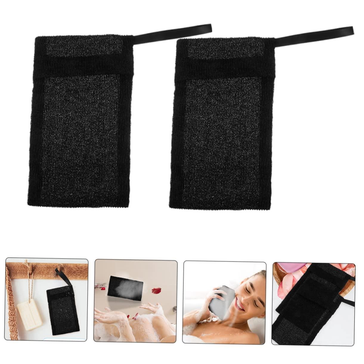 Mipcase Mipcase 4pcs Soap Foaming Mesh Bag Foaming Net Soap Dish for Shower Soap Holder Dish Soap Dispenser Travel Soap Container Soap Dishes for Bar Soap Foam Pocket Sponge Nylon Fiber Black