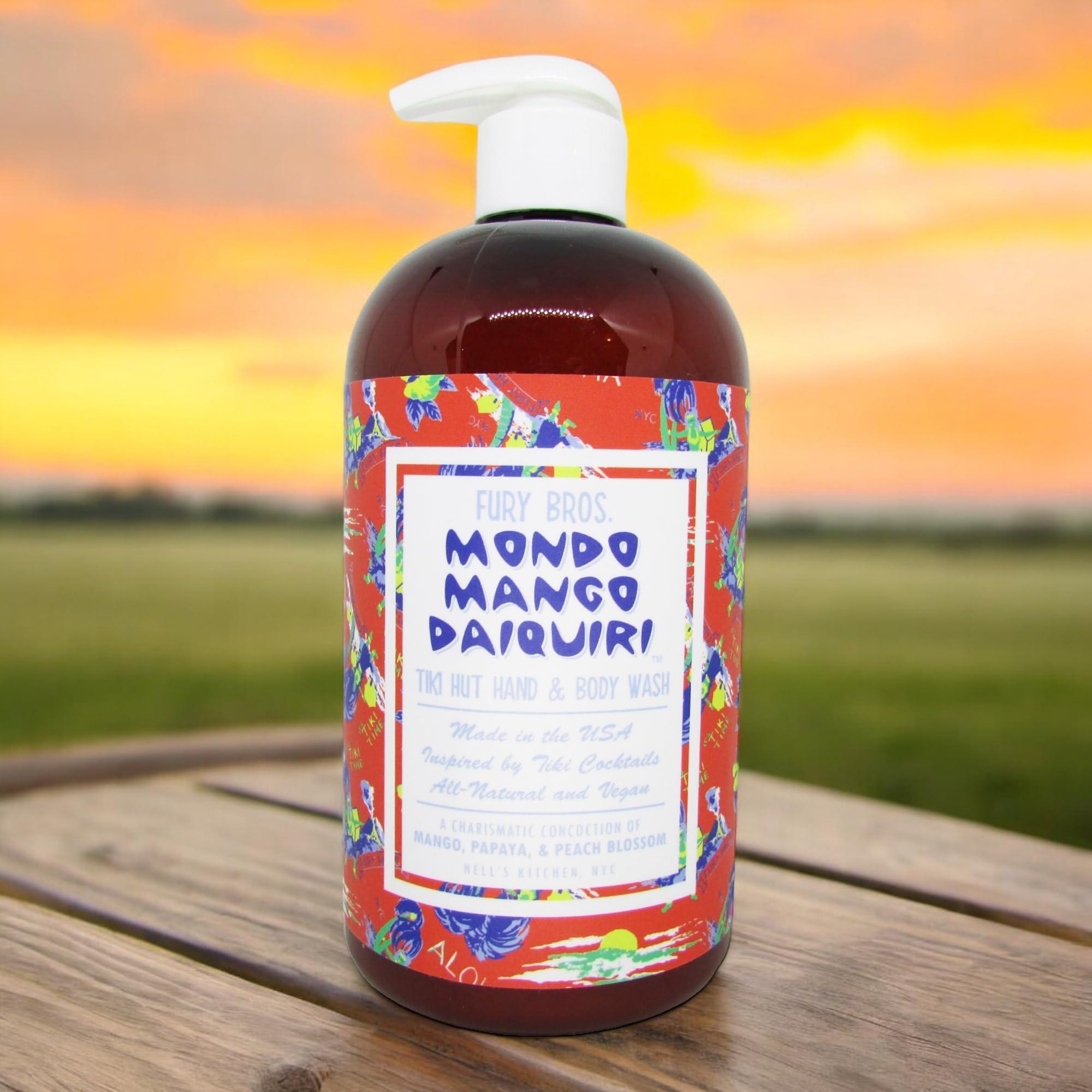 Fury Bros. FURY BROS. Tiki Hut Hand & Body Wash Mondo Mango Daiquiri | Mango Papaya & Peach Blossom | Natural Ingredients | Made in USA | Inspired by Tiki Cocktail Recipes | Cruelty-Free | 16 oz