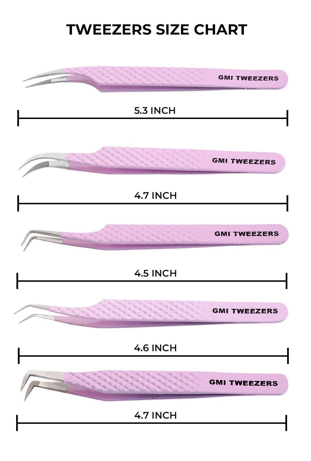 GMI TWEEZERS Fiber Tip Lash Tweezers For Eyelash Extension Tweezers Professional