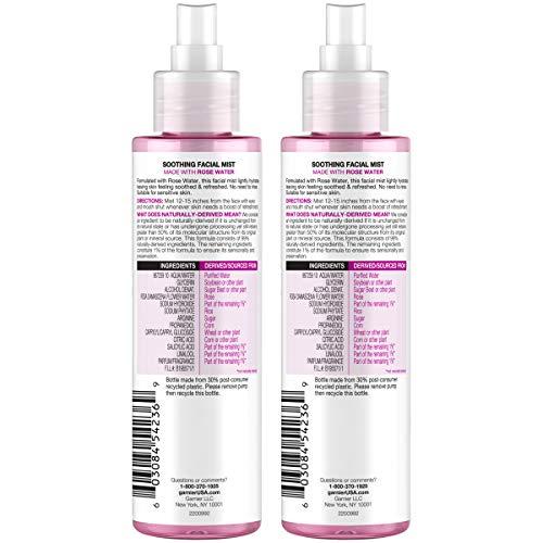 Garnier Garnier Facial Mist Spray with Rose Water, 4.4 Fl Oz (130mL), 2 Count (Packaging May Vary)