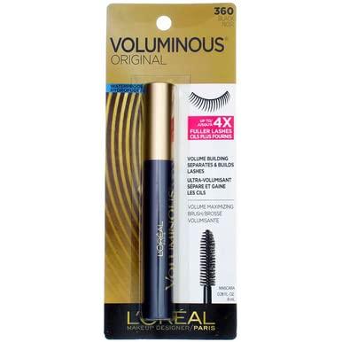 L'Oreal Paris L'Oreal Voluminous Waterproof Volume Building Mascara, Black [360], 0.28 oz (Pack of 3)