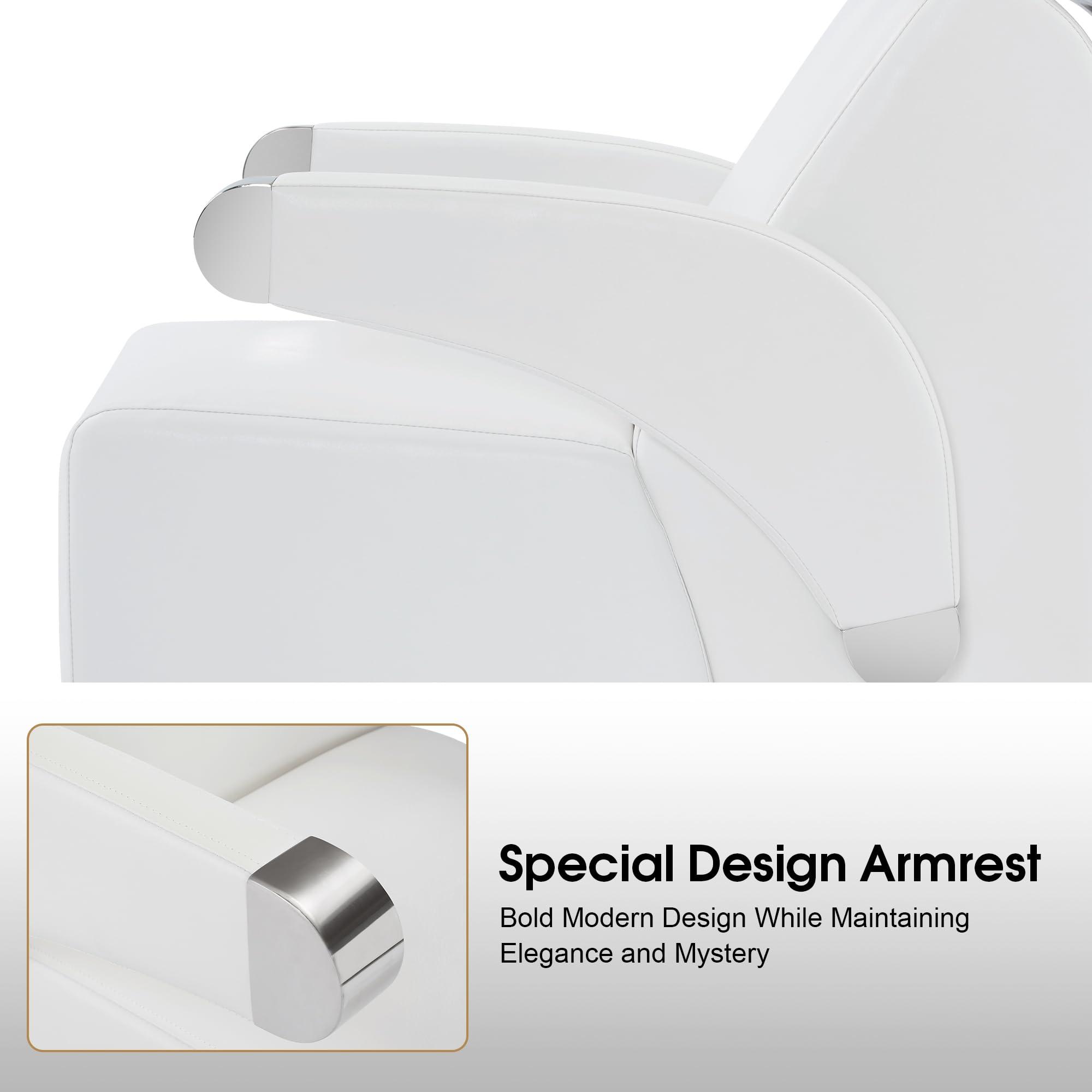 BarberPub BarberPub Ceramic Bowl Backwash Shampoo Chair, Adjustable Modern Shampoo Sink Chair, Hair Washing Station for Professional Shampoo Barbershop, Home&Beauty Spa Salon 9102 (White)