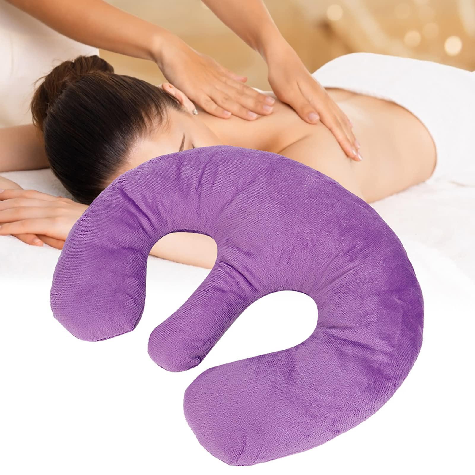 Agatige Agatige Almohada para Camilla, Soft Chest Pillow Pad Breast Support Cushion Professional Massage Equipment for Beauty Salon, Spa Massage Relaxing(Purple)