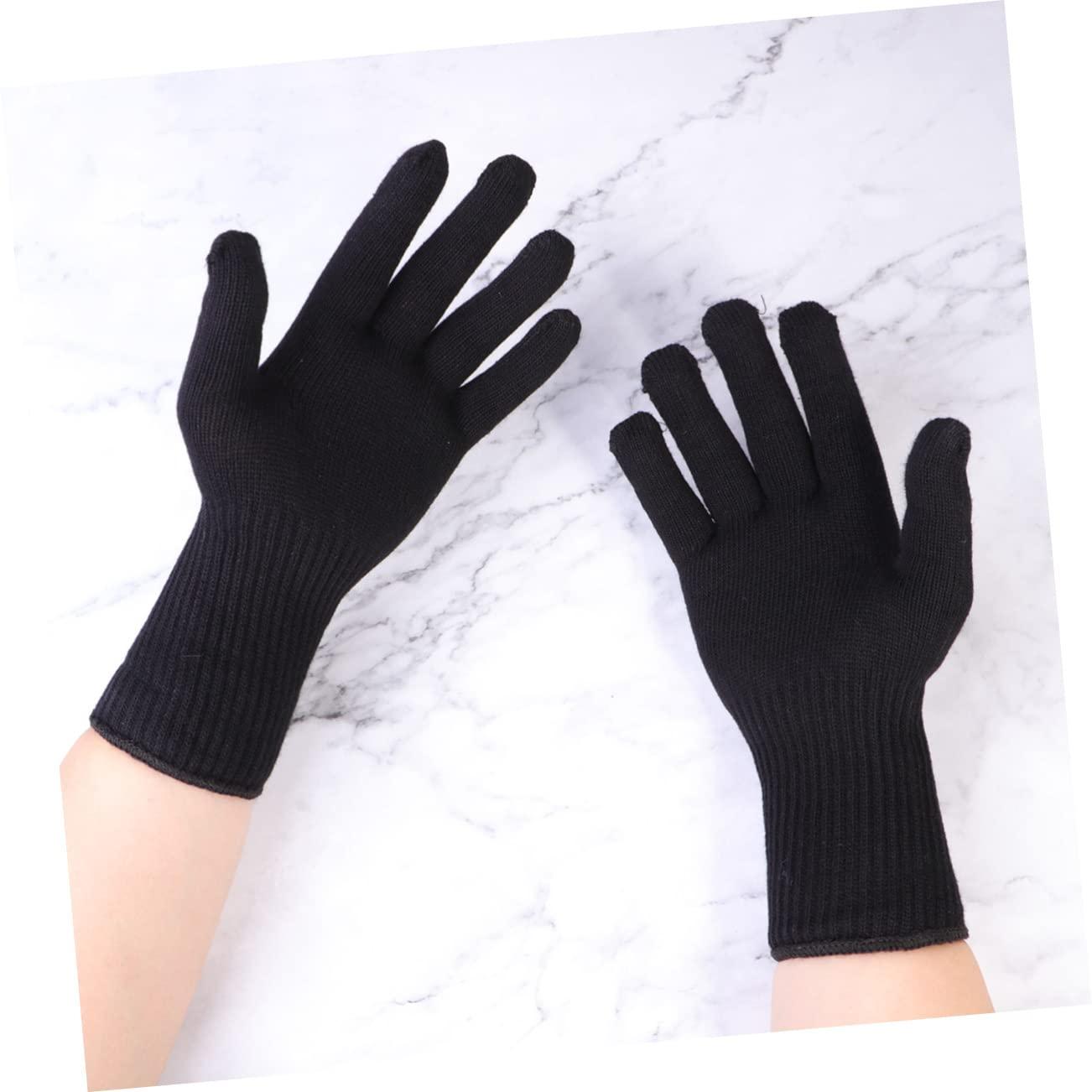 NOLITOY NOLITOY 2 Pairs Hair Curler Heat Resistant Gloves Hair Curler Glove Hair Straightener Gloves Hair Straightener Curling Glove Heat Resistant Glove for Hair Styling Curlers Mittens Black