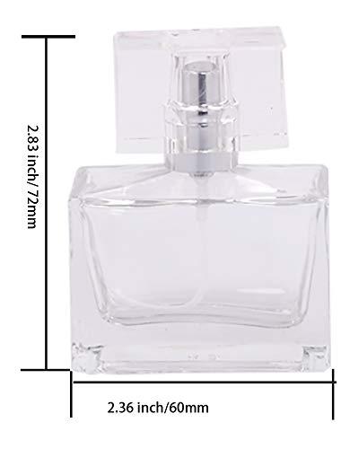BesYouSel BesYouSel 5 Pack 30ML Empty Clear Perfume Bottle, Refillable Perfume Bottle Portable High-end Flat Square Glass Perfume Bottle with Spray Applicator for Traveling and Outgoing