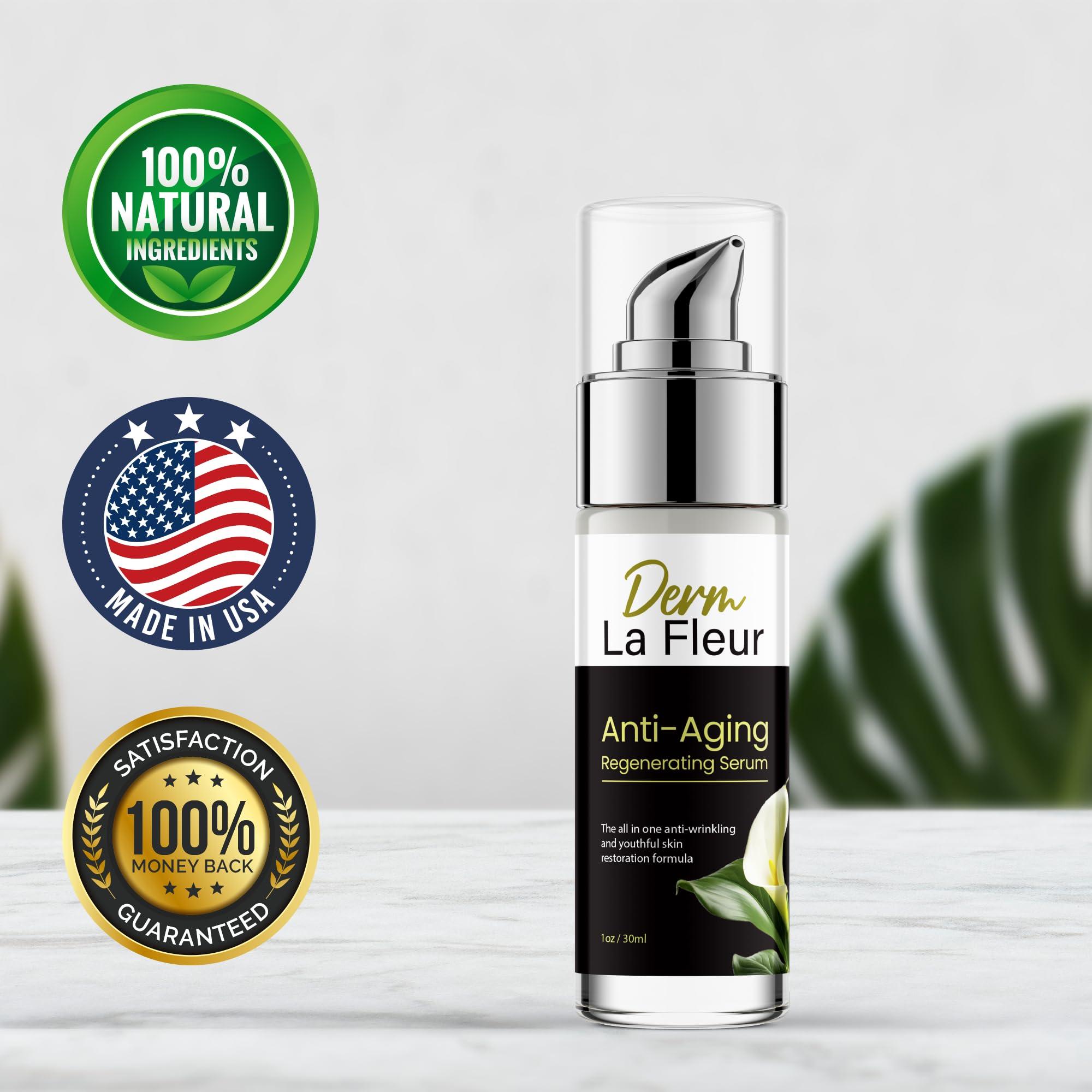 Purvia Derm Le Veux Anti Aging Serum, Derm Le Veux Deluxe Skin Care Anti-Aging Skin Serum, Dermleveux Serum Advanced Formula Maximum Strength Moisturizing Serum New 2024 Max Performance Blend (3 Bottles)