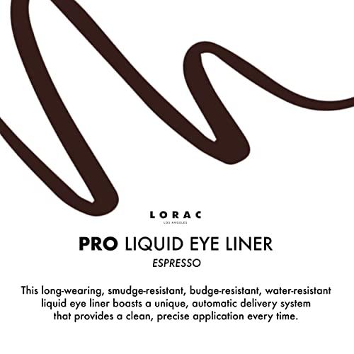 LORAC LORAC PRO Liquid Eyeliner, Espresso Brown | Precision Brush Tip | Water Resistant | Long Lasting | Smudge Resistant
