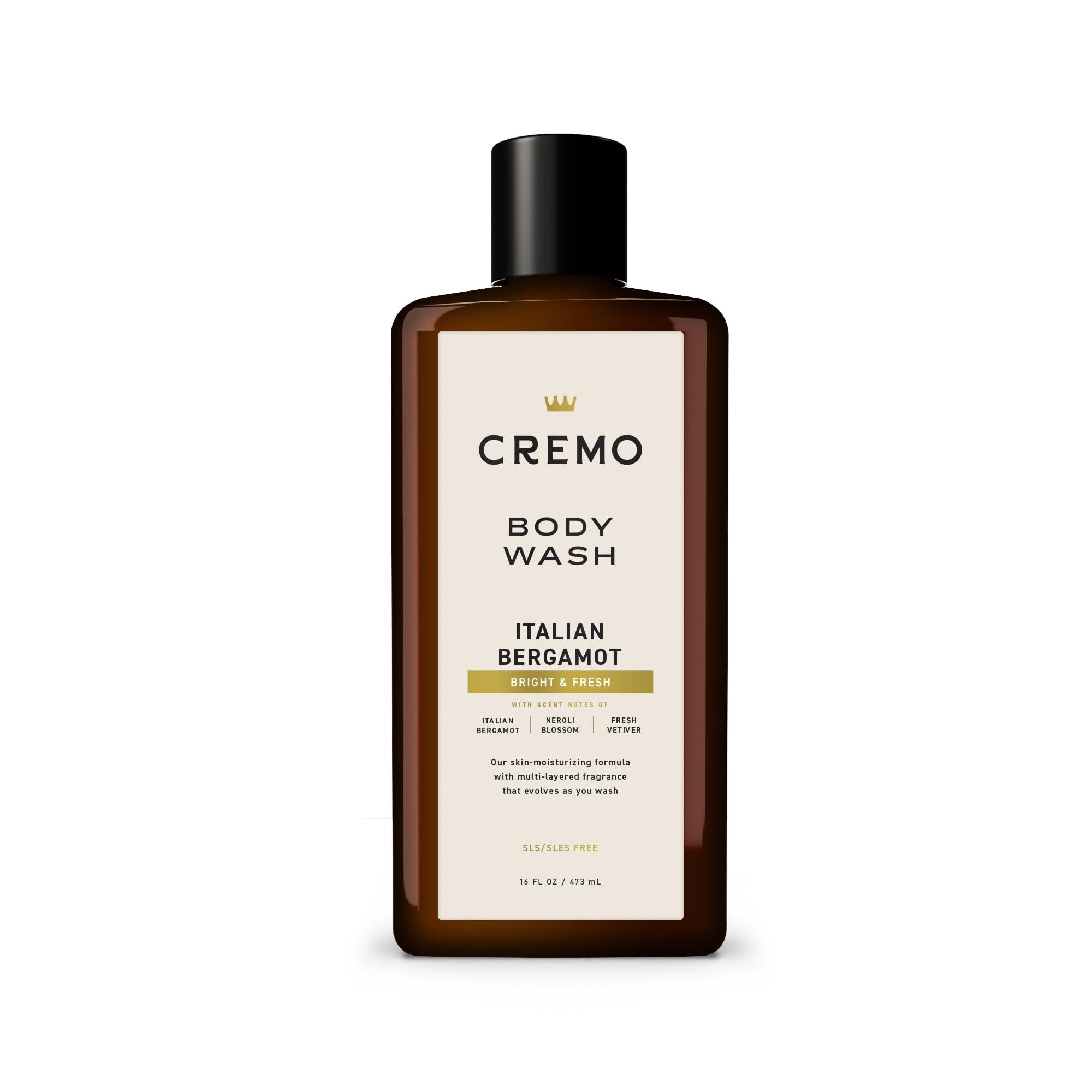 Cremo Cremo Body Wash Men, Notes of Italian Bergamot, Neroli Blossom, and Fresh Vetiver, Rich-Lathering Italian Bergamot, 16 Fl Oz
