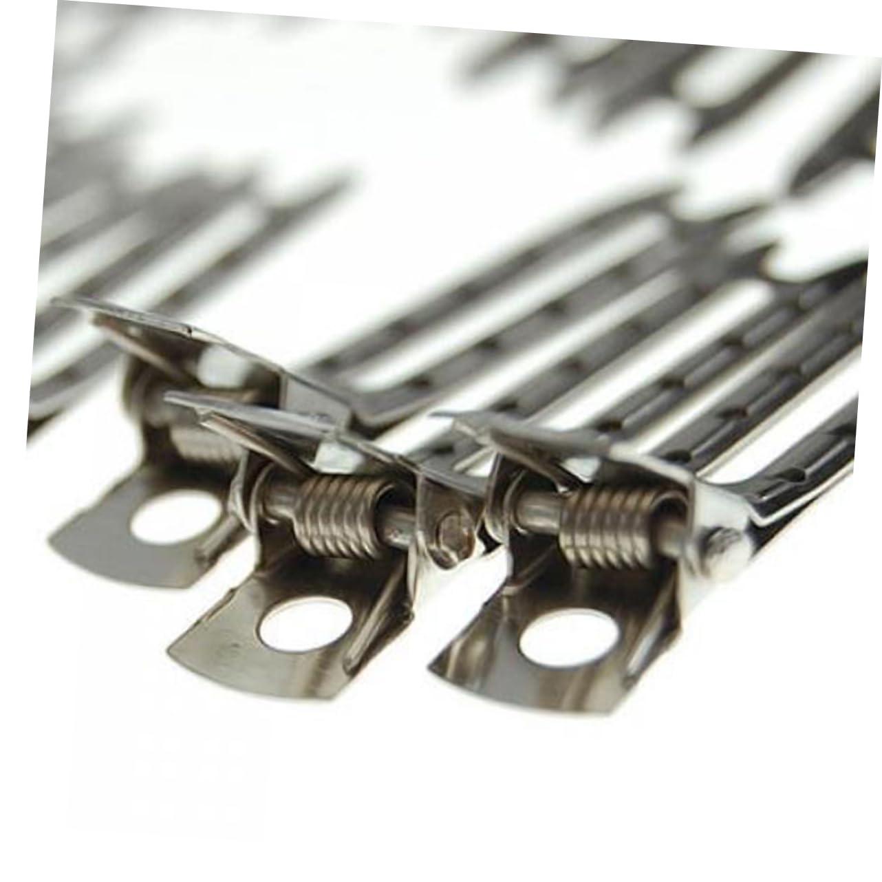 Didiseaon Didiseaon 50pcs Double Prong Metal Hair Clips Silver Plated Small Hair Alligator Clips for Braiding and Diy Hair Bow Making