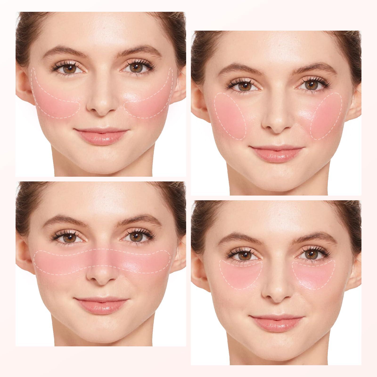 Boobeen Boobeen Loose Blush Powder Air Cushion Blush, Face Blusher Cheeks Powder, Natural Highly Pigmented Soft Blush Makeup Long Lasting, Matte Finish