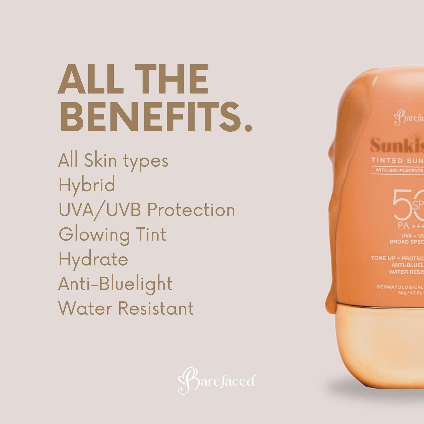 Generic Barefaced Sunkissed TINTED Sunscreen SPF 50 PA++++, 50g