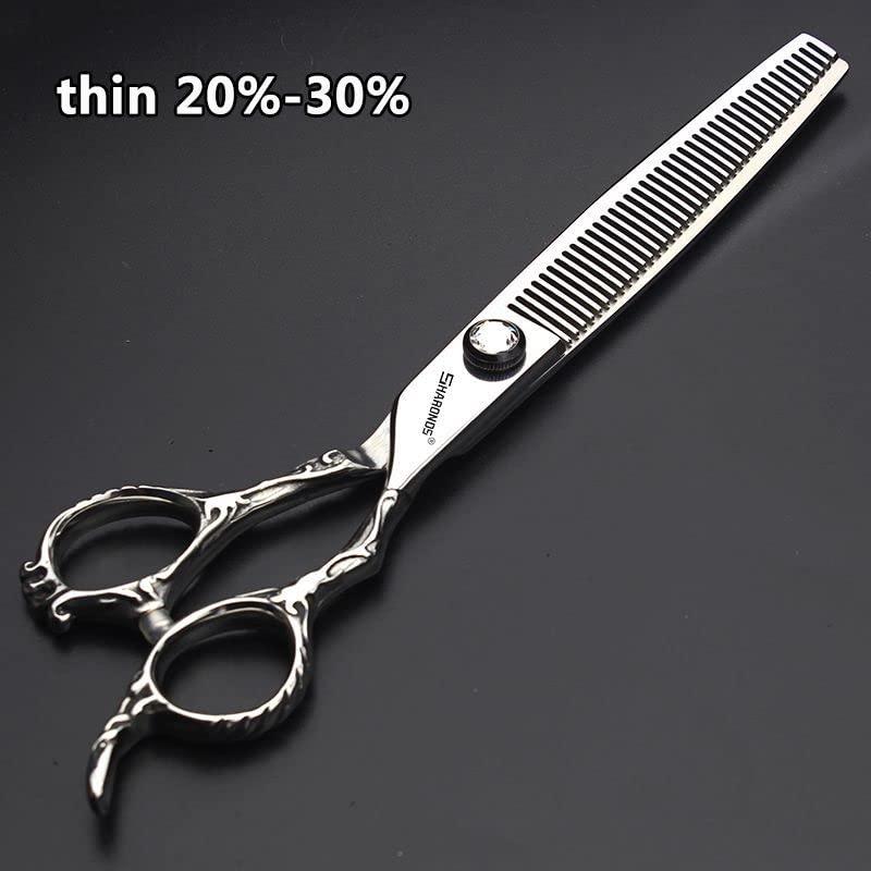 SHARONDS 6/7/8 Inch Custom Rose Print Barber Scissors Set (7-4-Piece)