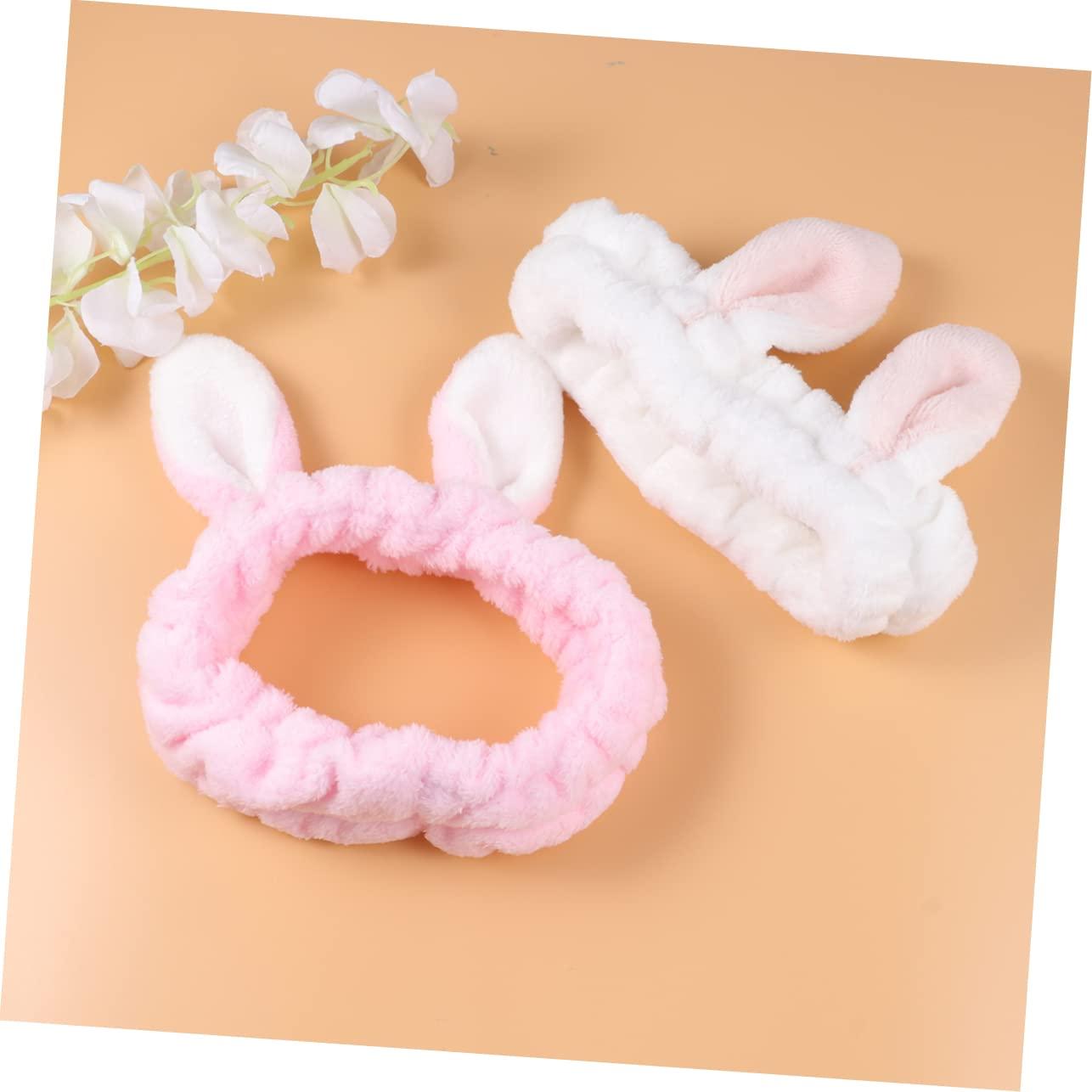 Ipetboom Ipetboom 2pcs Plush Headbands Spa Headband Para Frog Mask Masks Sponge Headband Cooling Headband Bunny Ear Headband Toner for Skincare Hat Cosmetic Cute Hair Ribbon Bunny Ear Hair Band