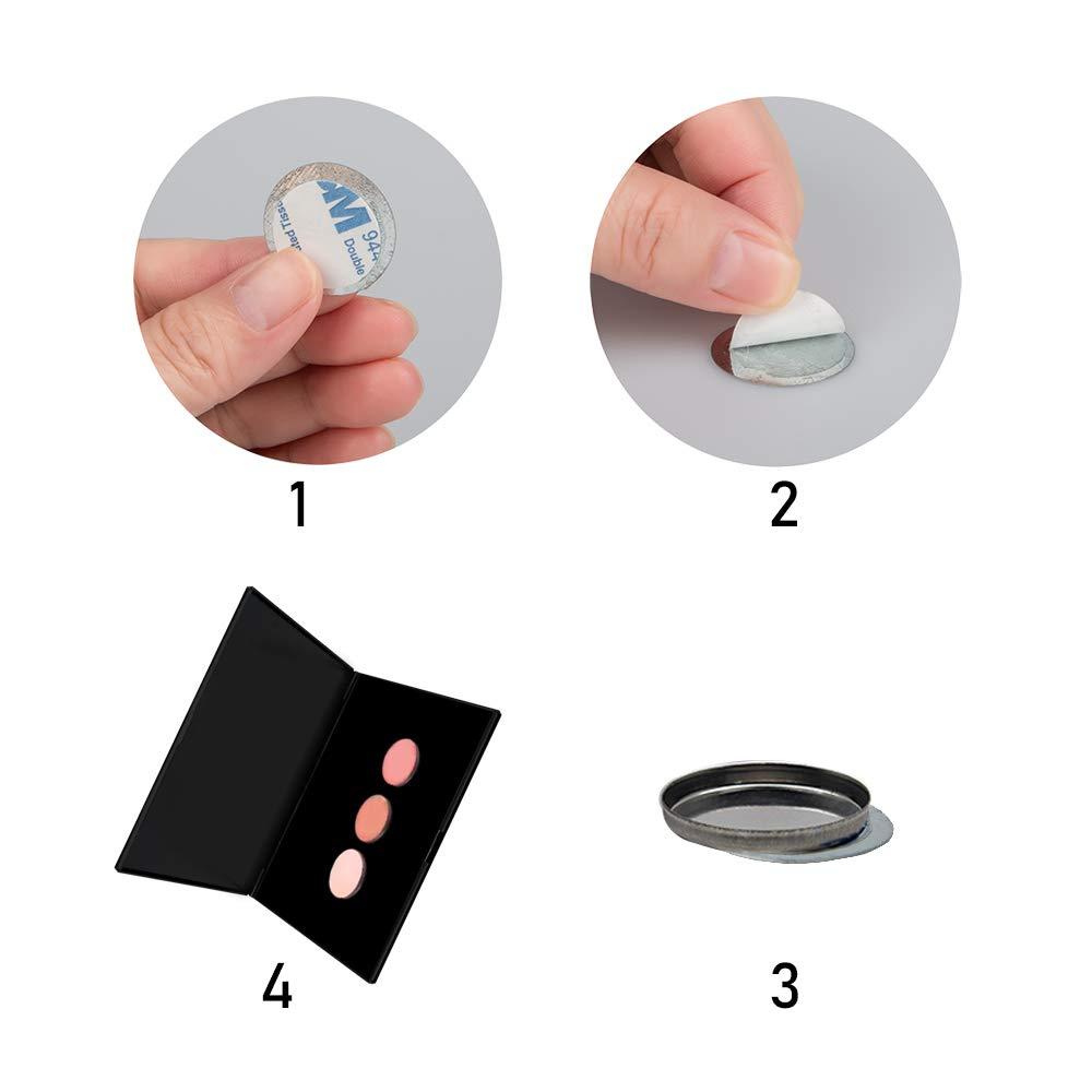 DanziX DanziX 70Pcs Metal Stickers for Eyeshadow Palette Set,Palette Empty Eyeshadow Makeup Palette + 2 Depotting Spatula (35Pcs Round + 35Pcs Square)