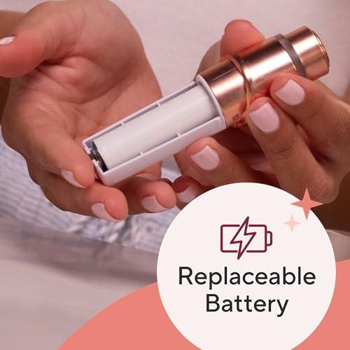 Finishing Touch Finishing Touch Flawless Facial Hair Remover for Women, Rose Gold Face Razor with LED Light, Recyclable Packaging