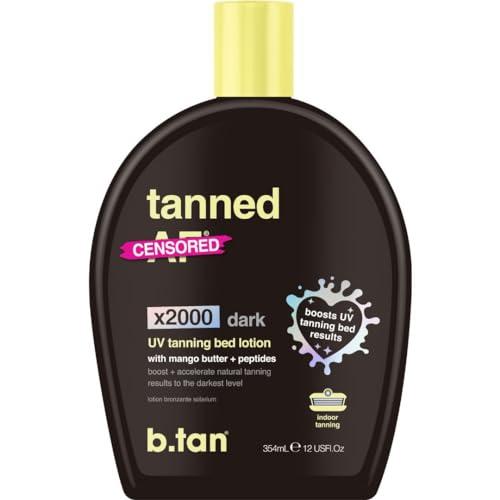 B.TAN b.tan UV Tanning Bed Lotion | Darkest Tanning Lotion - Indoor Outdoor Tan Bronzer Accelerator, Best Browning Lotion, 12 Fl Oz