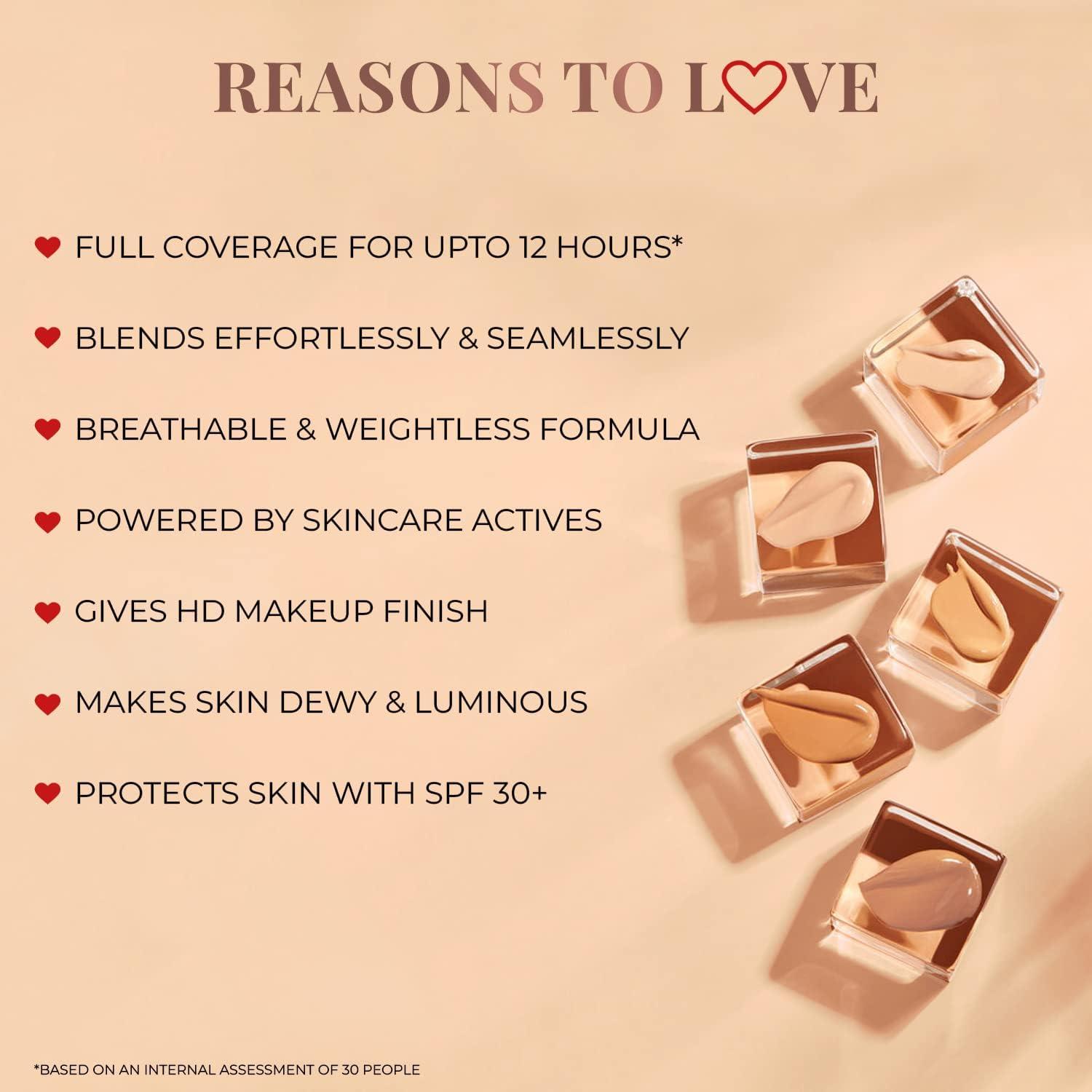 Generic Serum Foundation For Face Makeup With SPF30+ Dewy Finish Full Coverage Waterproof, Sweatproof Foundation For All Skin Types (Ivory)