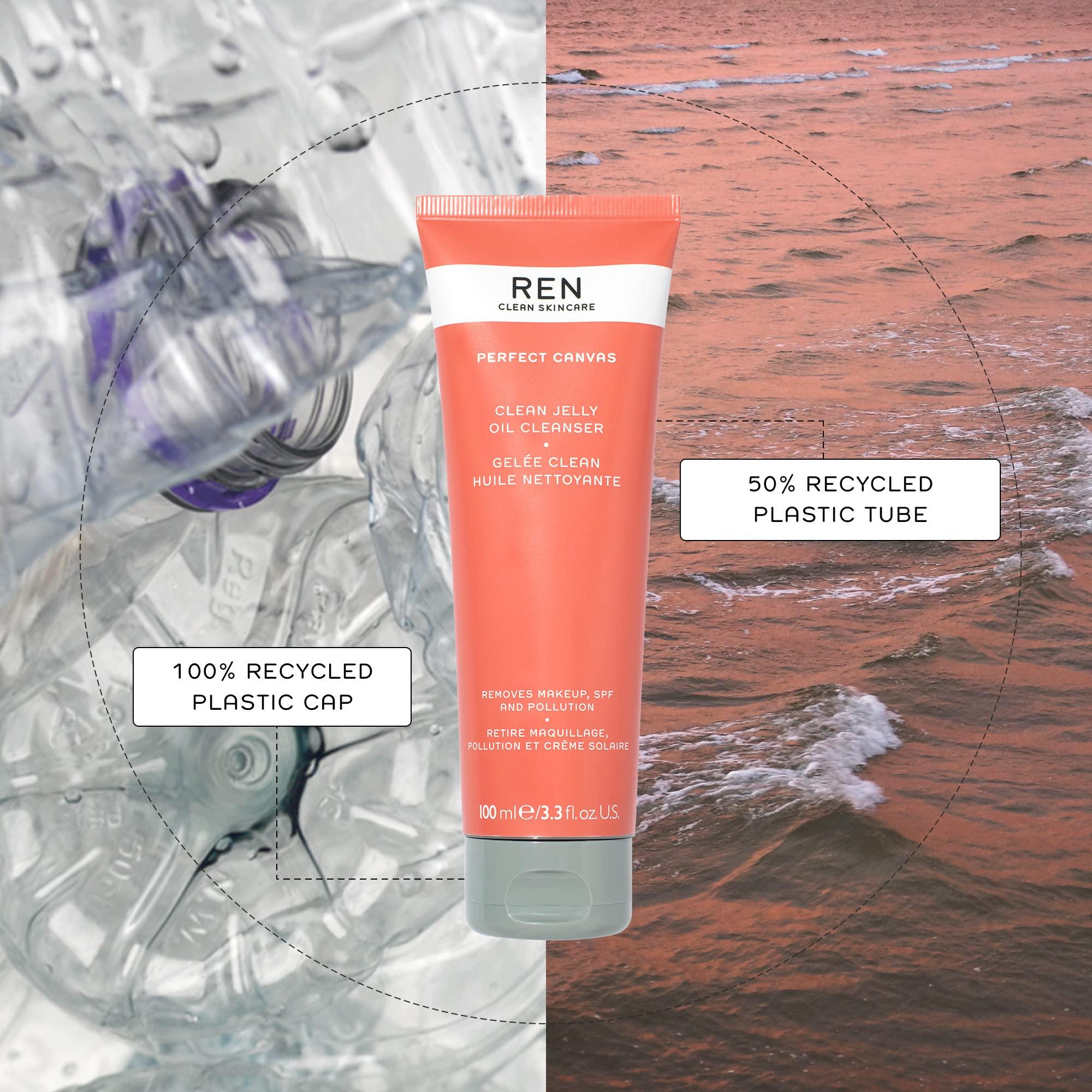 REN Clean Skincare REN Clean Skincare - Perfect Canvas Clean Jelly Oil Cleanser - Non-Stripping Face Cleanser to Remove Makeup, Pollution & SPF, 3.3 fl oz