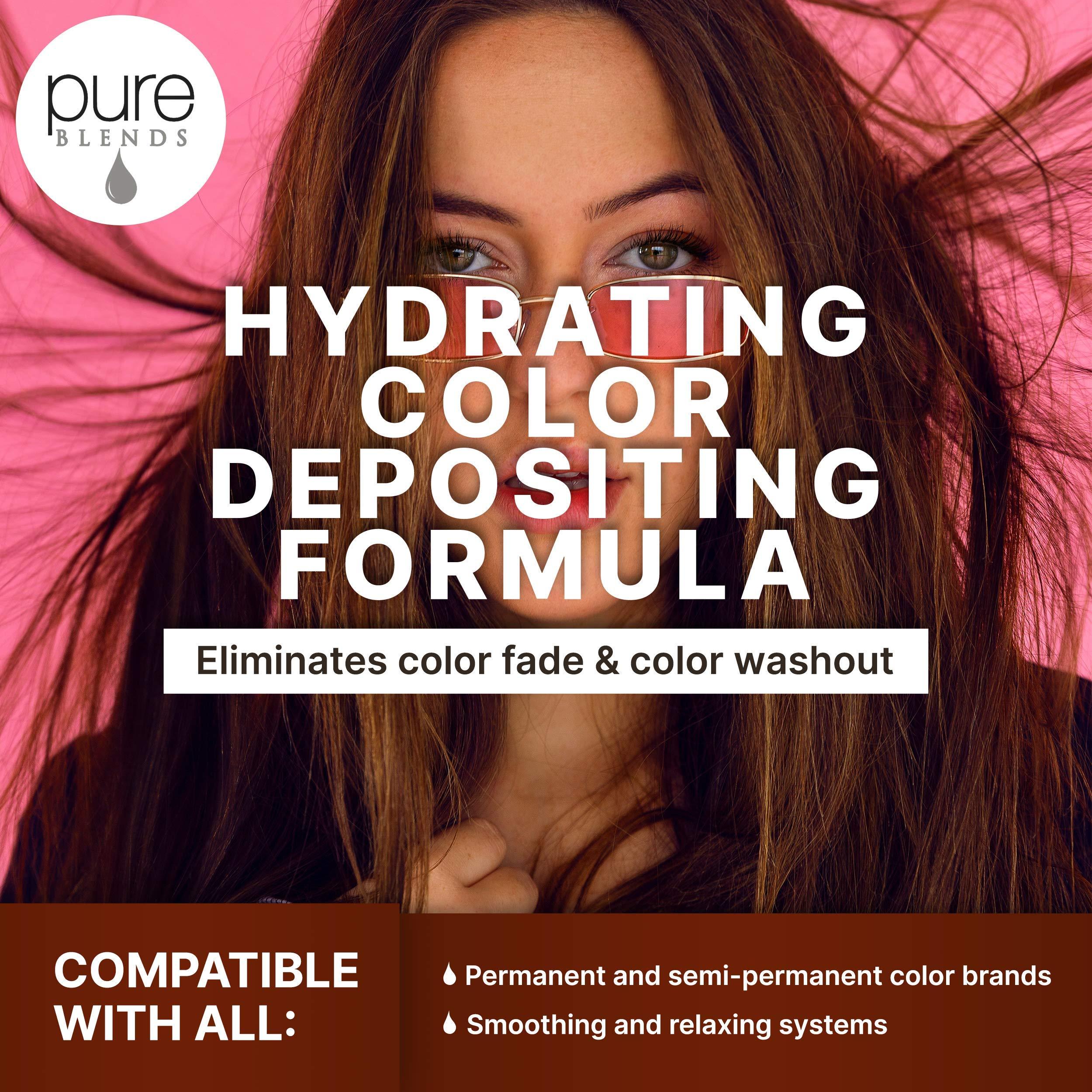 Pure Blends Pure Blends Chestnut Color Depositing Shampoo & Conditioner 33.8 Oz. Brightens and Tones Color Faded Hair Prevent Color Fade & Extend Color Service on Color Treated Hair Semi Permanent Hair Dye