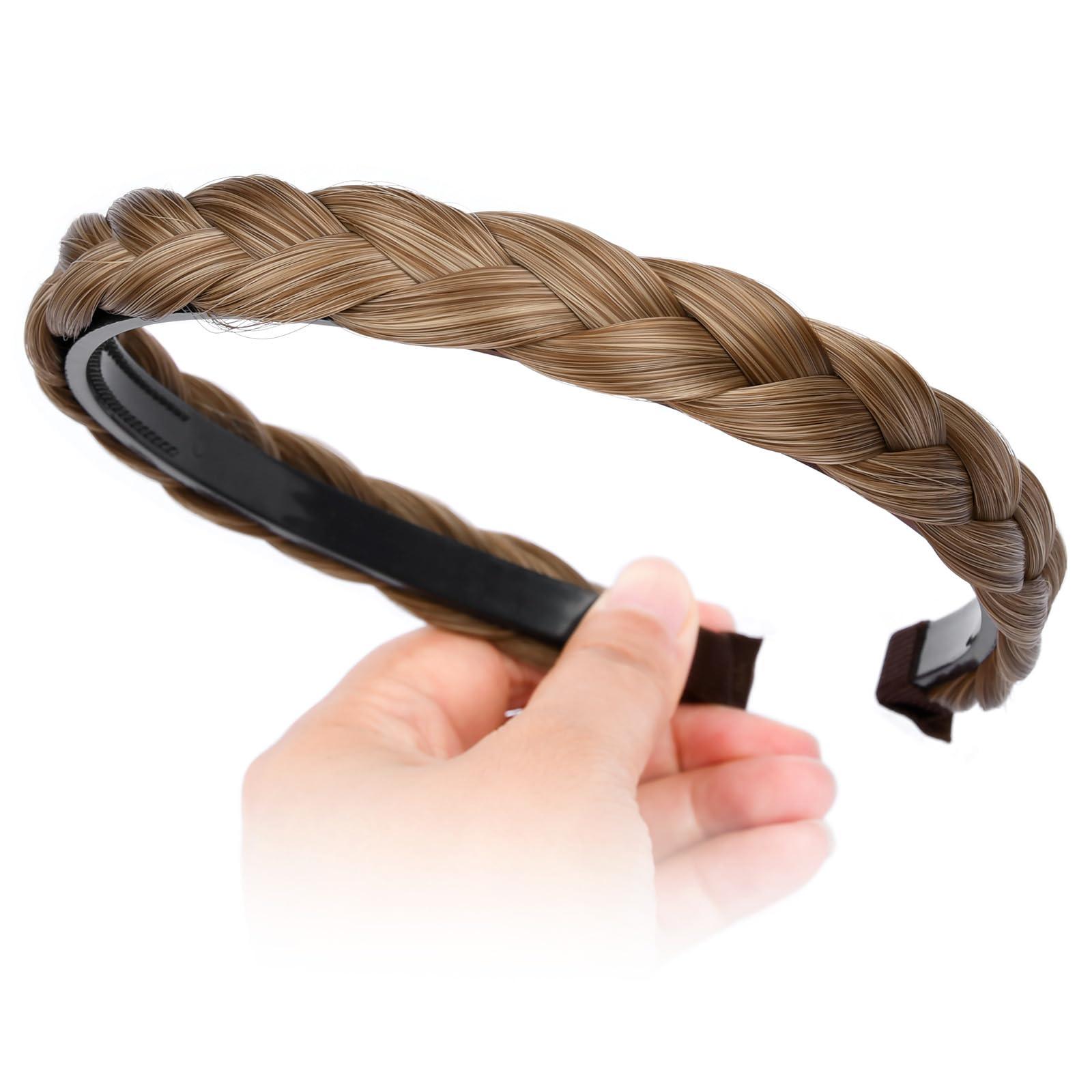 Oplira Oplira Braided Headband With Teeth Braids Hairband With Tooth Synthetic Hair Band Plaited Hairband For Women (Dirty Blonde)
