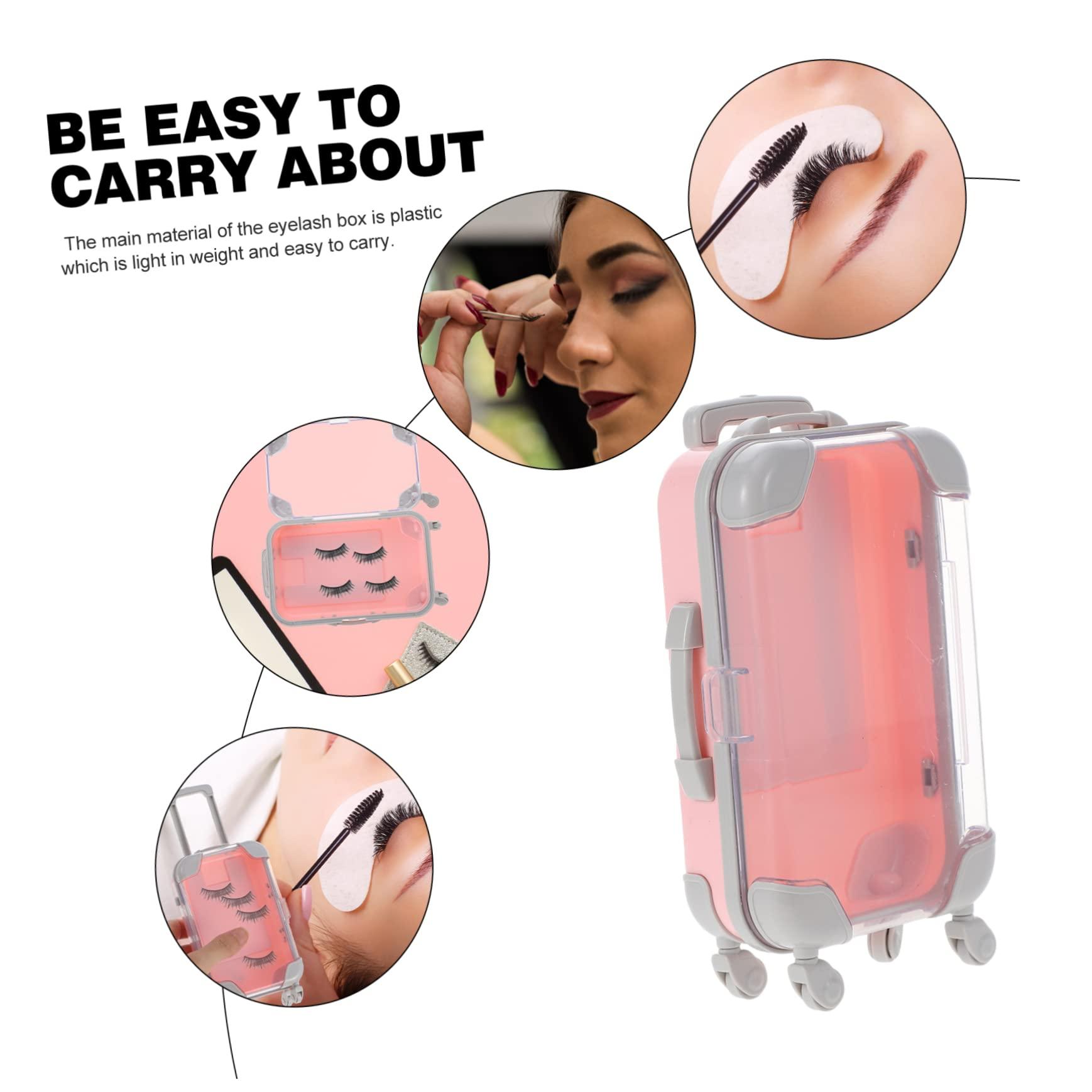 MERRYHAPY MERRYHAPY Elegant Lash Organizer Compact Suitcase Eyelash Box Portable Lash Storage Durable Plastic Holder