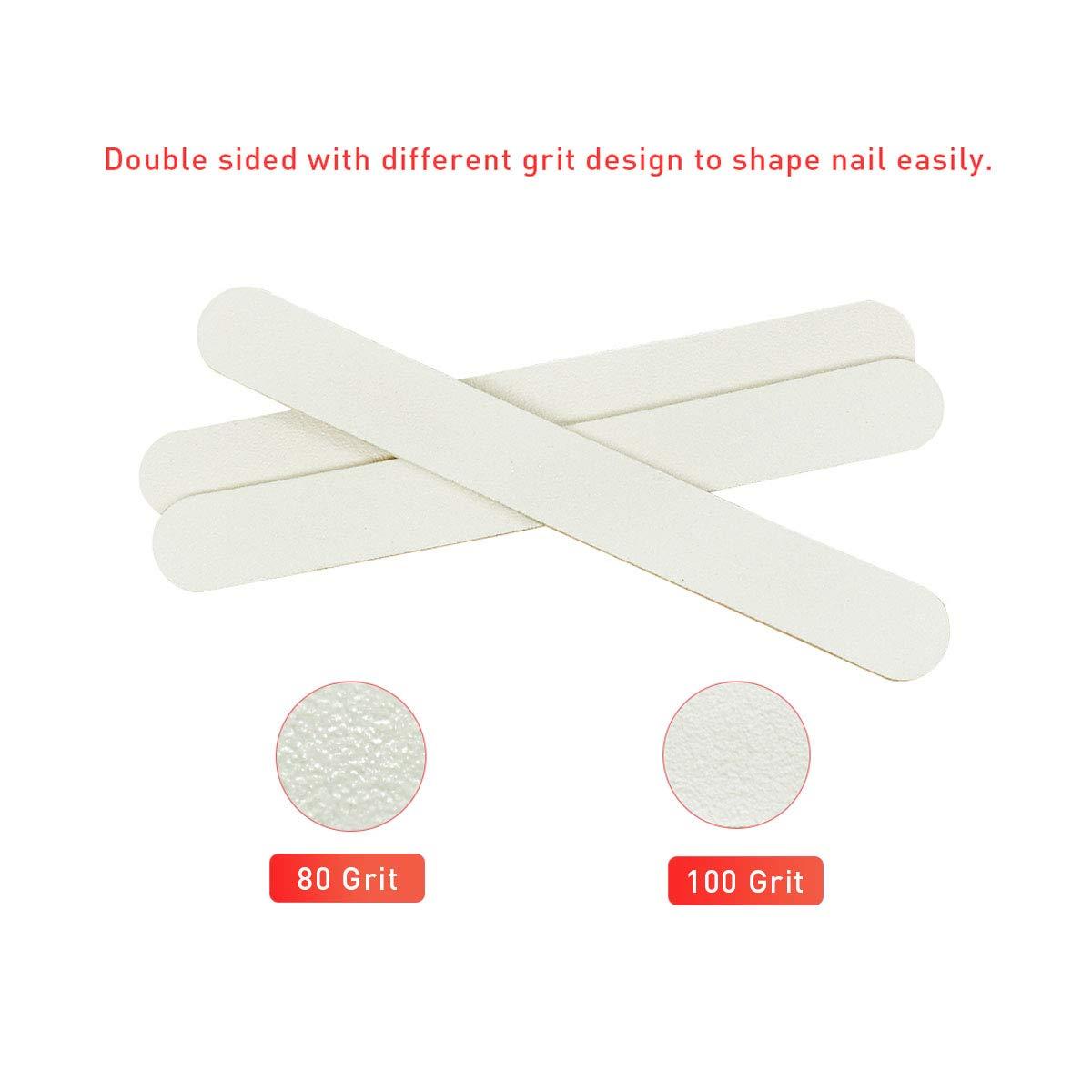 SALVMARY 5 Inch Small Disposable Zebra Nail Files 80/100 Grit and White Nail Files 80/100 Grit Bundle, Each Color 50 Pcs