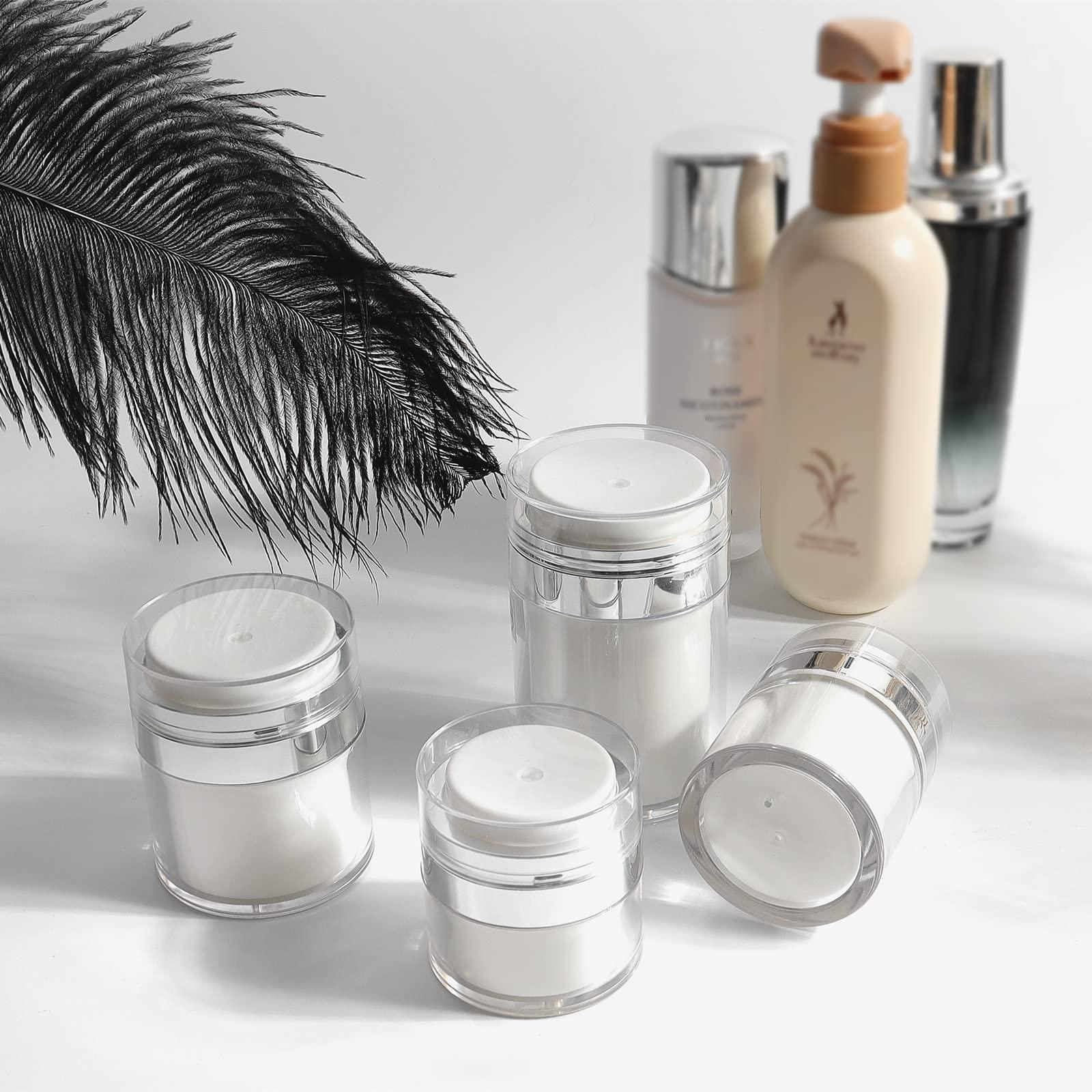 Mluchee Airless Pump Jar - 1.0 Oz Pump Moisturizer Container Drunk Elephant Container, Cream Jar Vacuum Empty Cream Subpackage Bottles, Moisturizer Pump Dispenser Refillable Travel Size Empty Container for