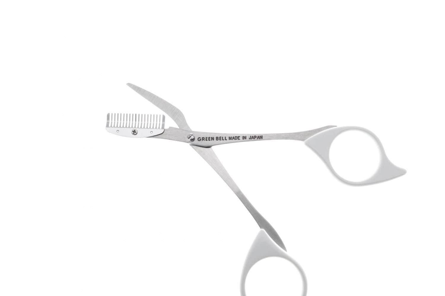 Seki EDGE Seki Edge Eyebrow Scissors Comb (SS-605) - Stainless Steel Eyebrow Trimmer Scissor Comb for Trimming Eye Brows, Beards, & Mustaches - for Men & Women - Made in Japan