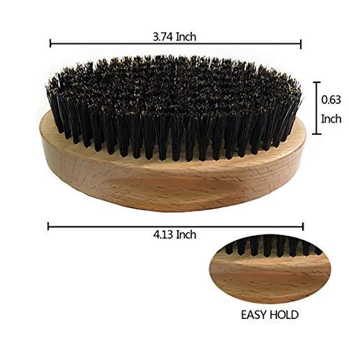 askilt Beard Comb & Beard Brush Set Natural Boar Bristle Brush and Dual Action Pear Wood Comb to Spread Balm or Oil for Growth - Softness Exfoliates Skin Helps Softening and Conditioning