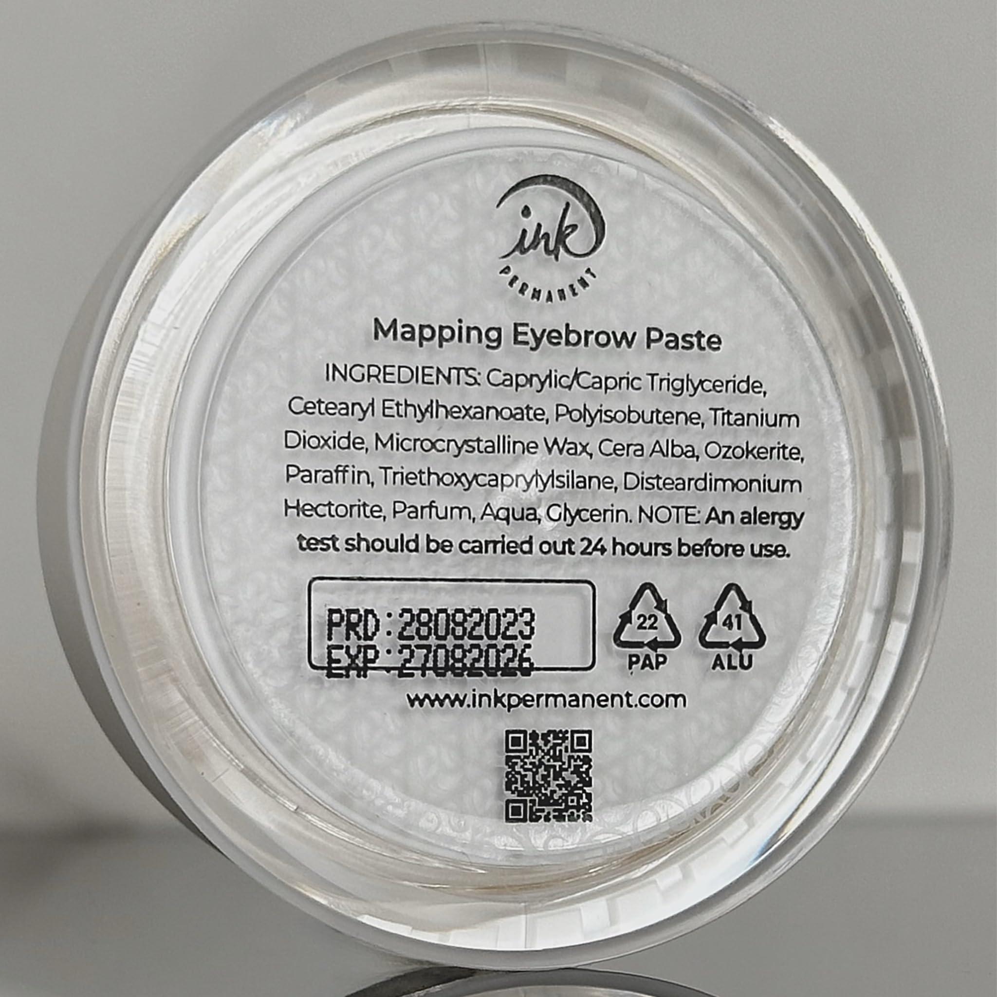 Ink Permanent Eyebrow White Mapping Paste [Large 15g Bottle] Brow Mapping Paste, Eyebrow Contour for Microblading and PMU Supplies, Brow Design, Draw or Sketch the Shape