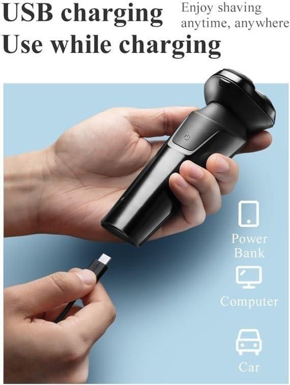 shemines Electric Shavers for Bald Men, Men Electric Shaver Smart IPX7 Waterproof Rechargeable Beard Razor Quick Charging Trimming Machine