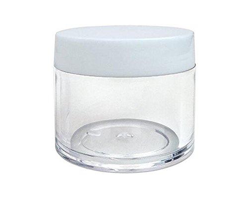 ericotry ericotry 12PCS 30g 30ml/1oz Refillable Plastic Round Clear Jars with Screw Cap Lid Empty Cosmetic Jars Lot Containers for Makeup Eye Shadow Nails Powder Handmade Lip Scrubs (White Lid)