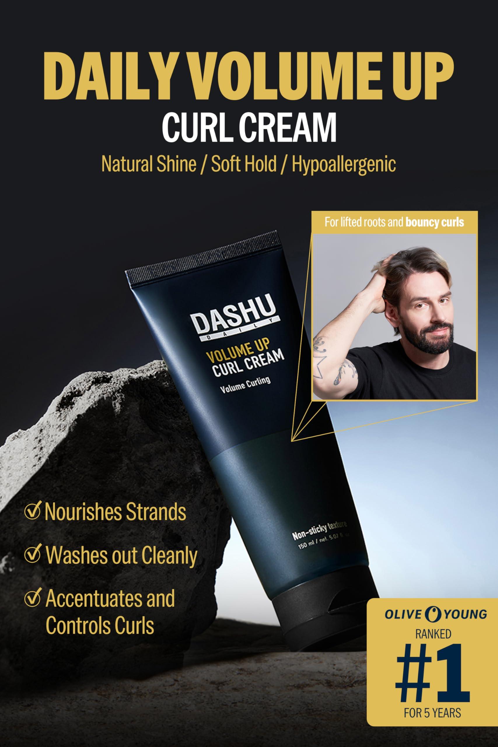 DASHU DASHU Daily Volume Up Curl Cream 5.07fl oz Hair Styling Cream, Curl Defining Cream, Volumizing, Add Texture, Anti Frizz Styling Cream