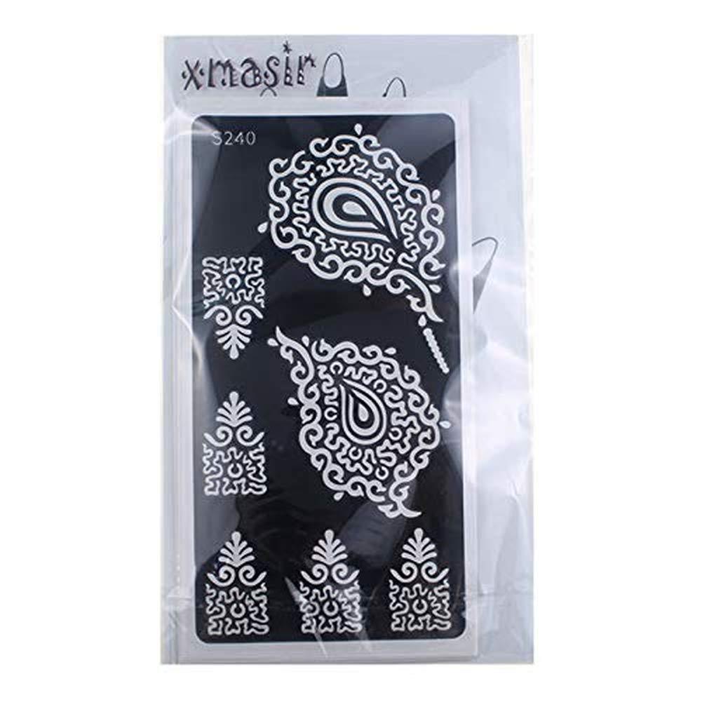 XMASIR XMASIR Temporary Tattoo Kit, 16 Sheets Henna Tattoo Stencil Indian Arabian Tattoo Templates for Girls and Women Body Art Paint